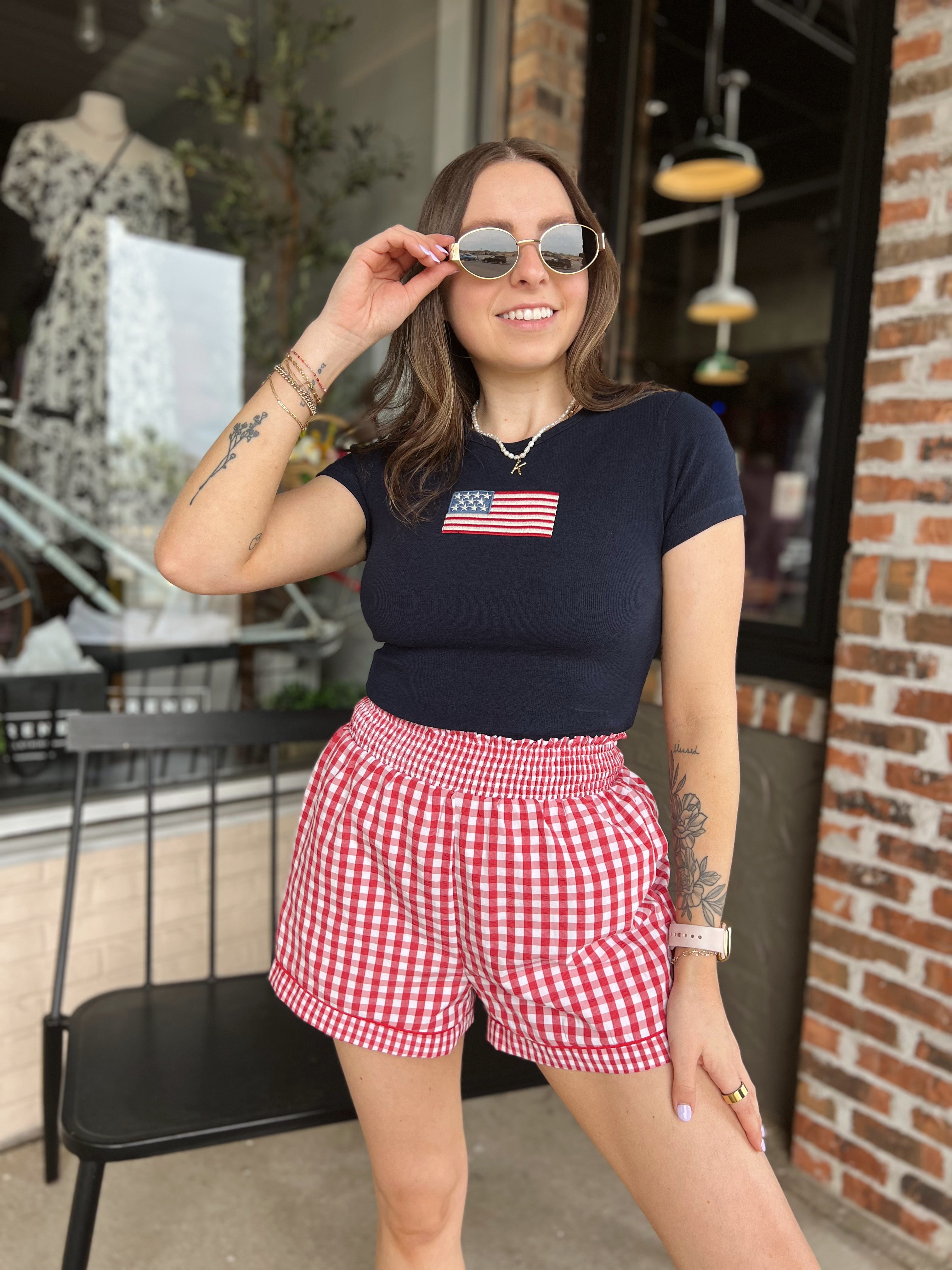 Red Gingham Shorts