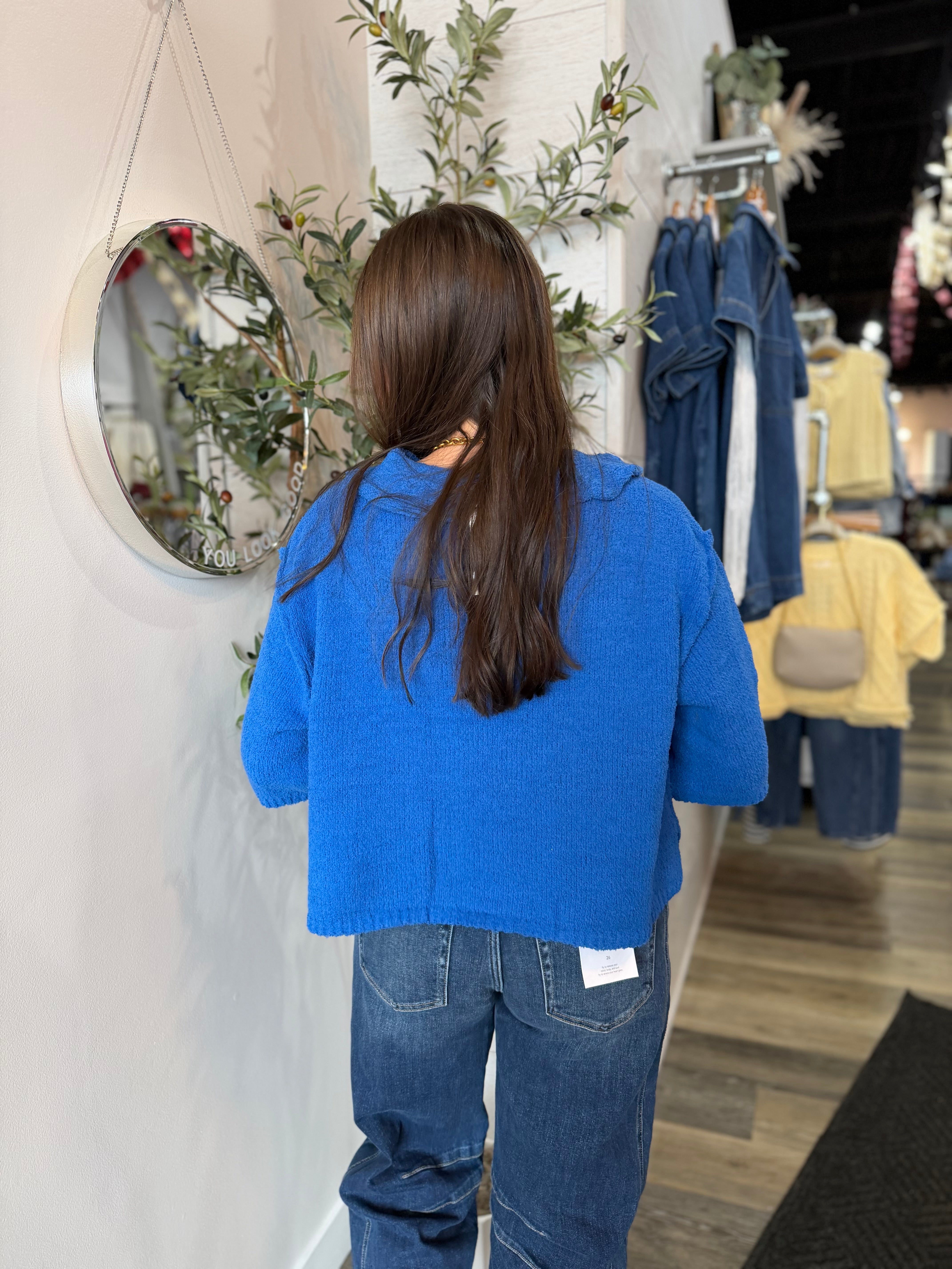 Sea Blue Notched Top