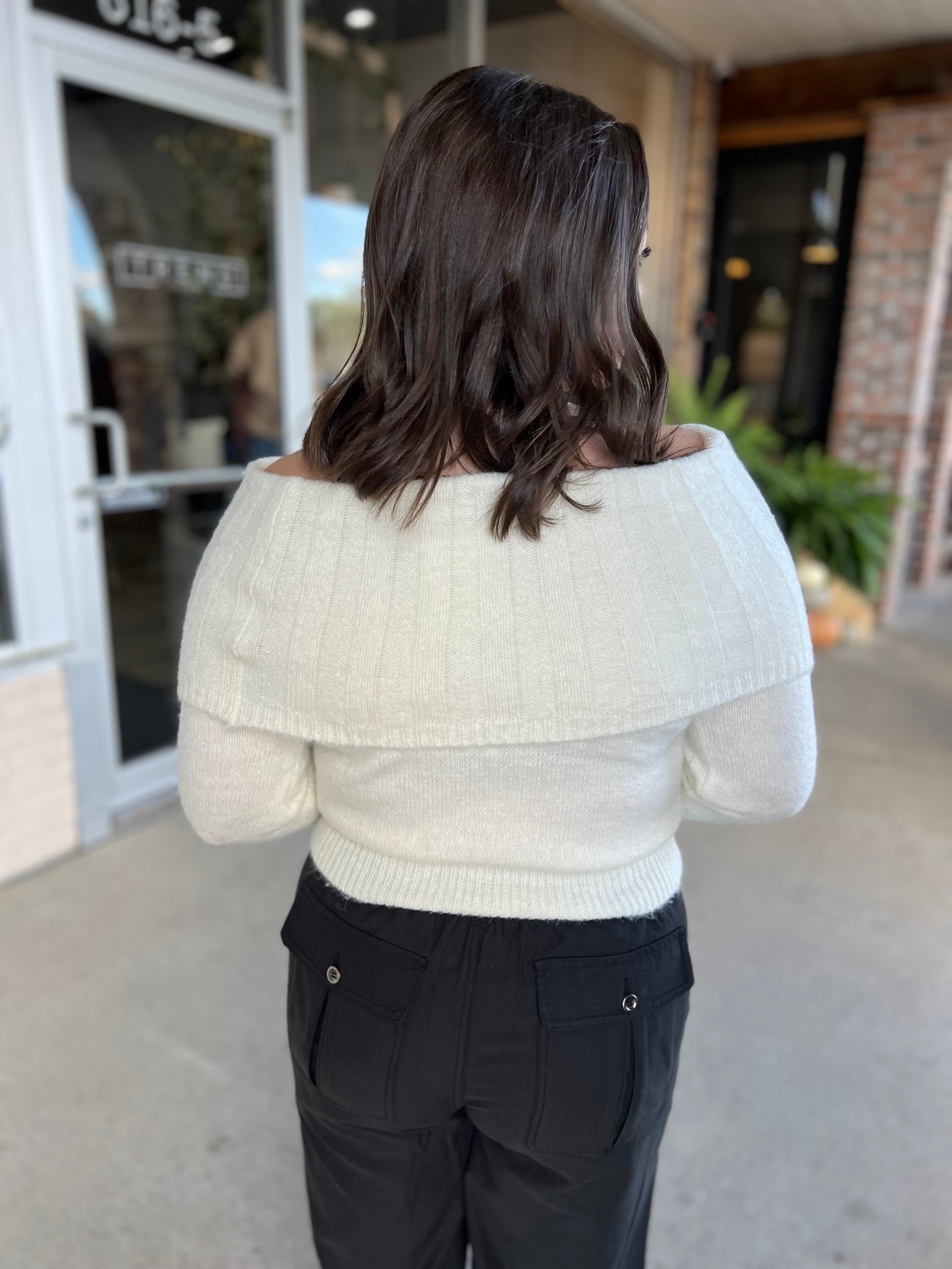 Cream Off the Shoulder Sweater