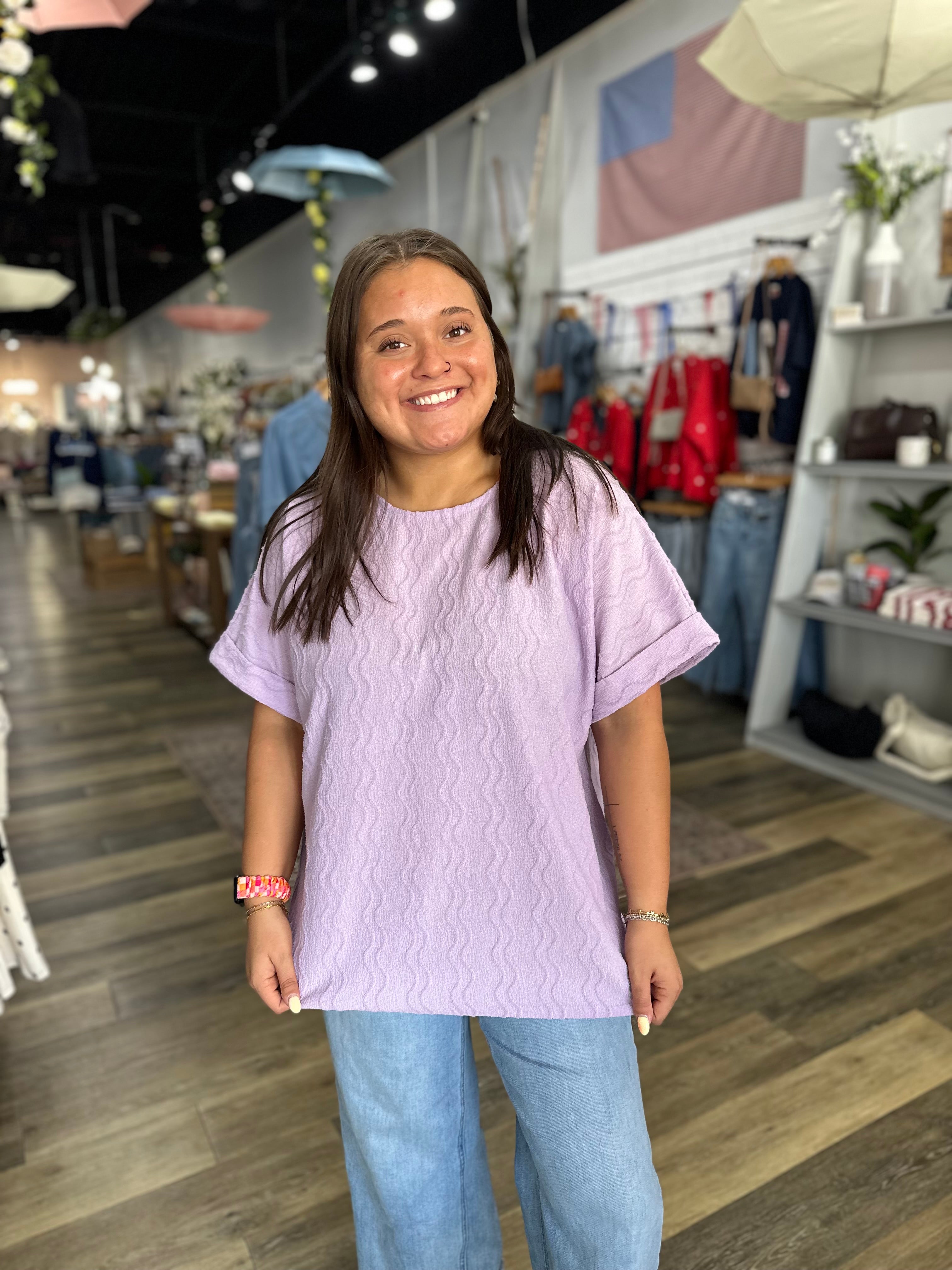 Lilac Wavy Top
