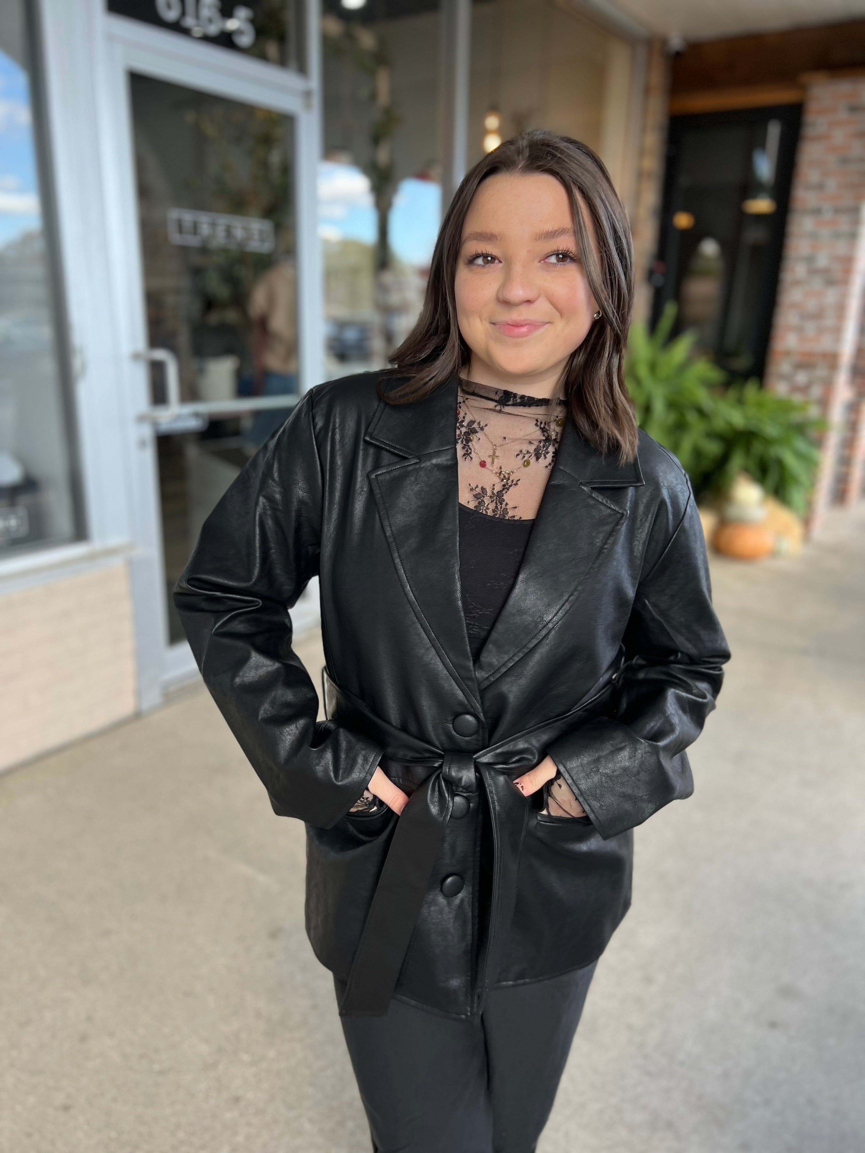 Black Leather Blazer