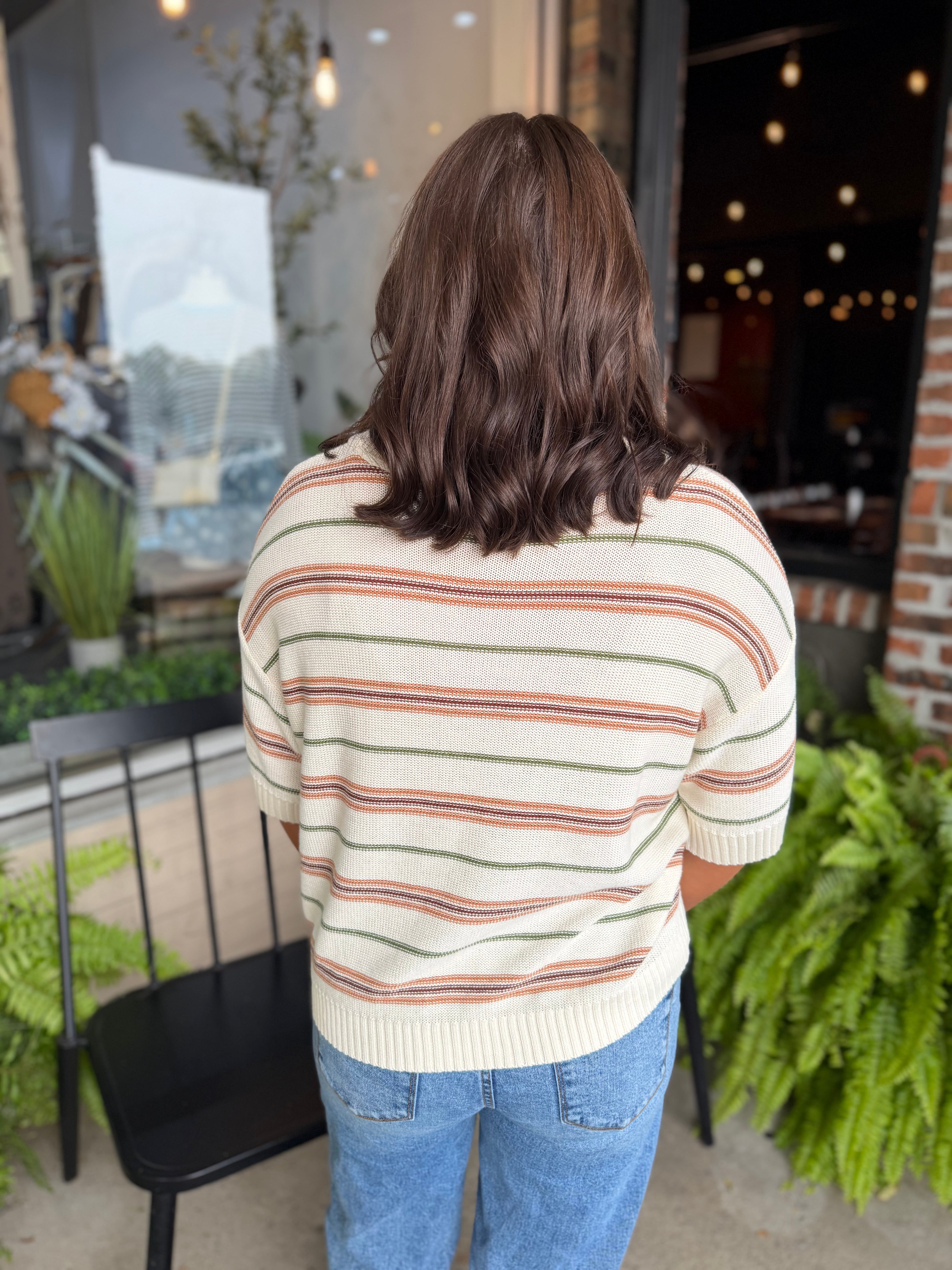 Striped Half Sleeve Top - FINAL SALE