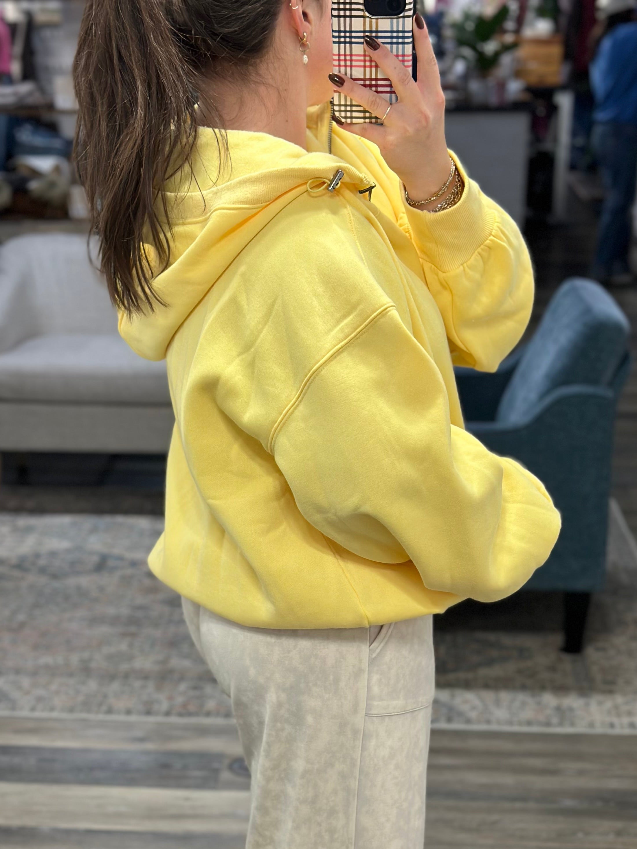 Yellow Half Zip Hoodie