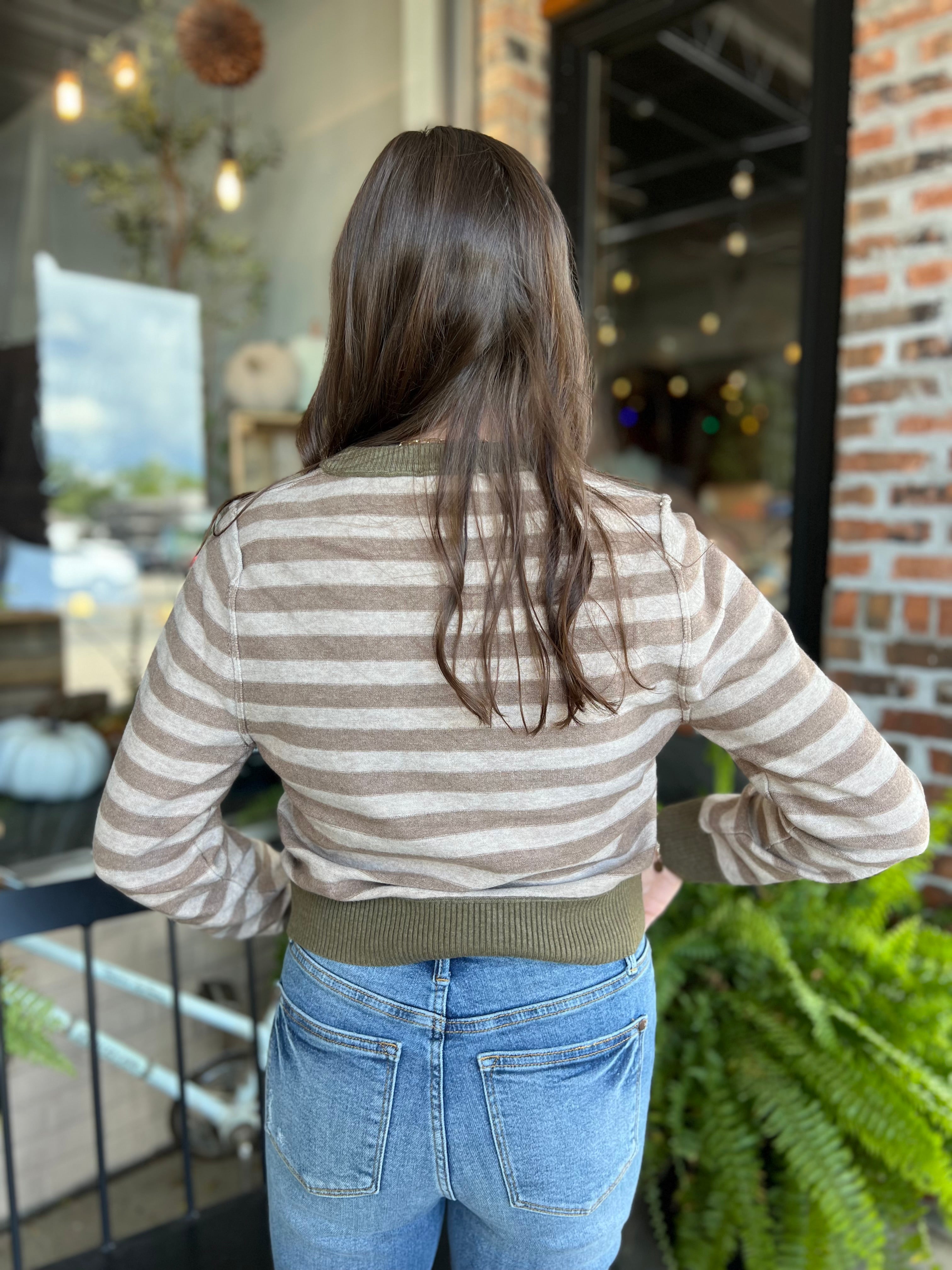 Brown Stripe Cardigan