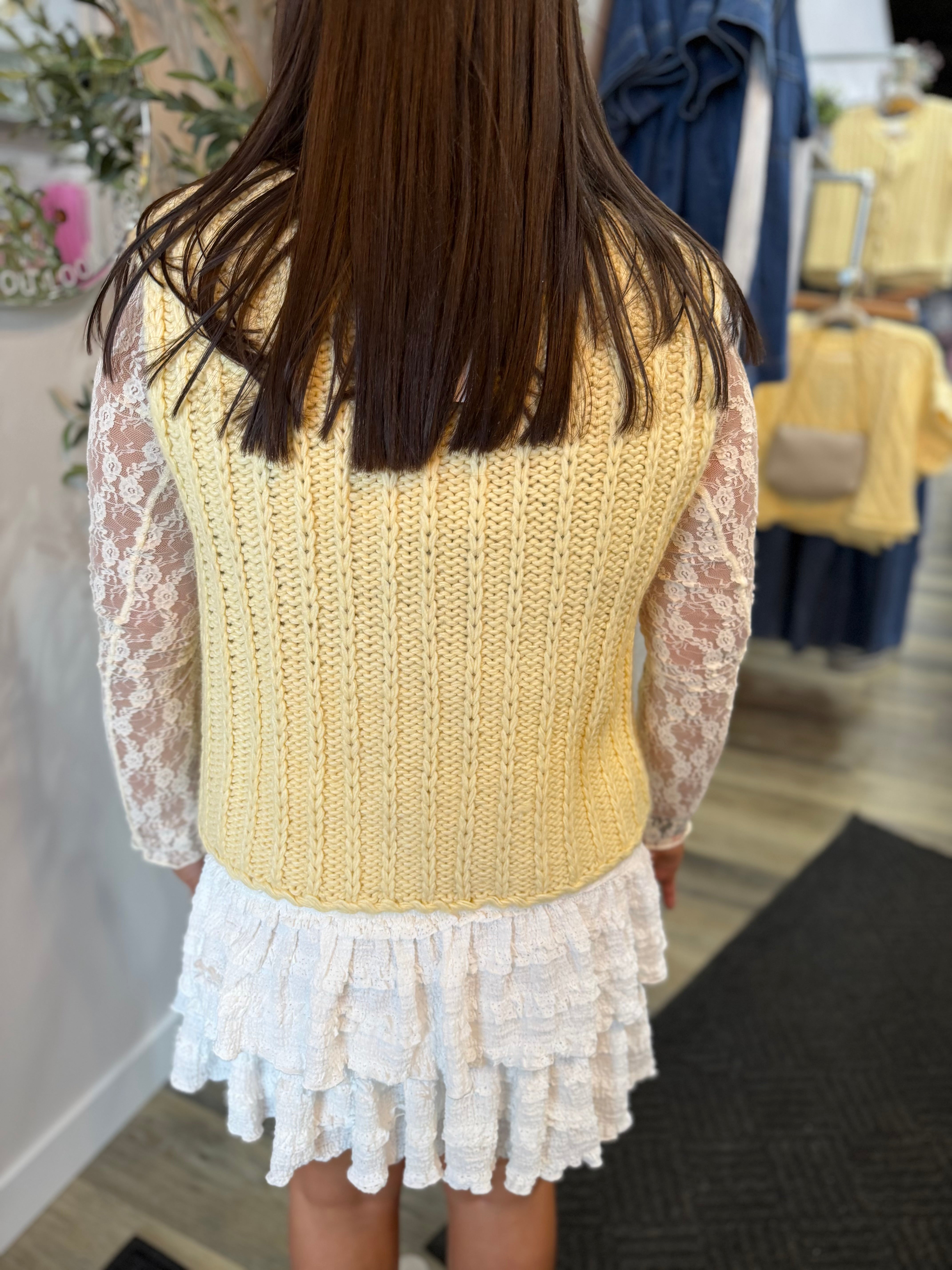 Yellow Chunky Sweater Vest
