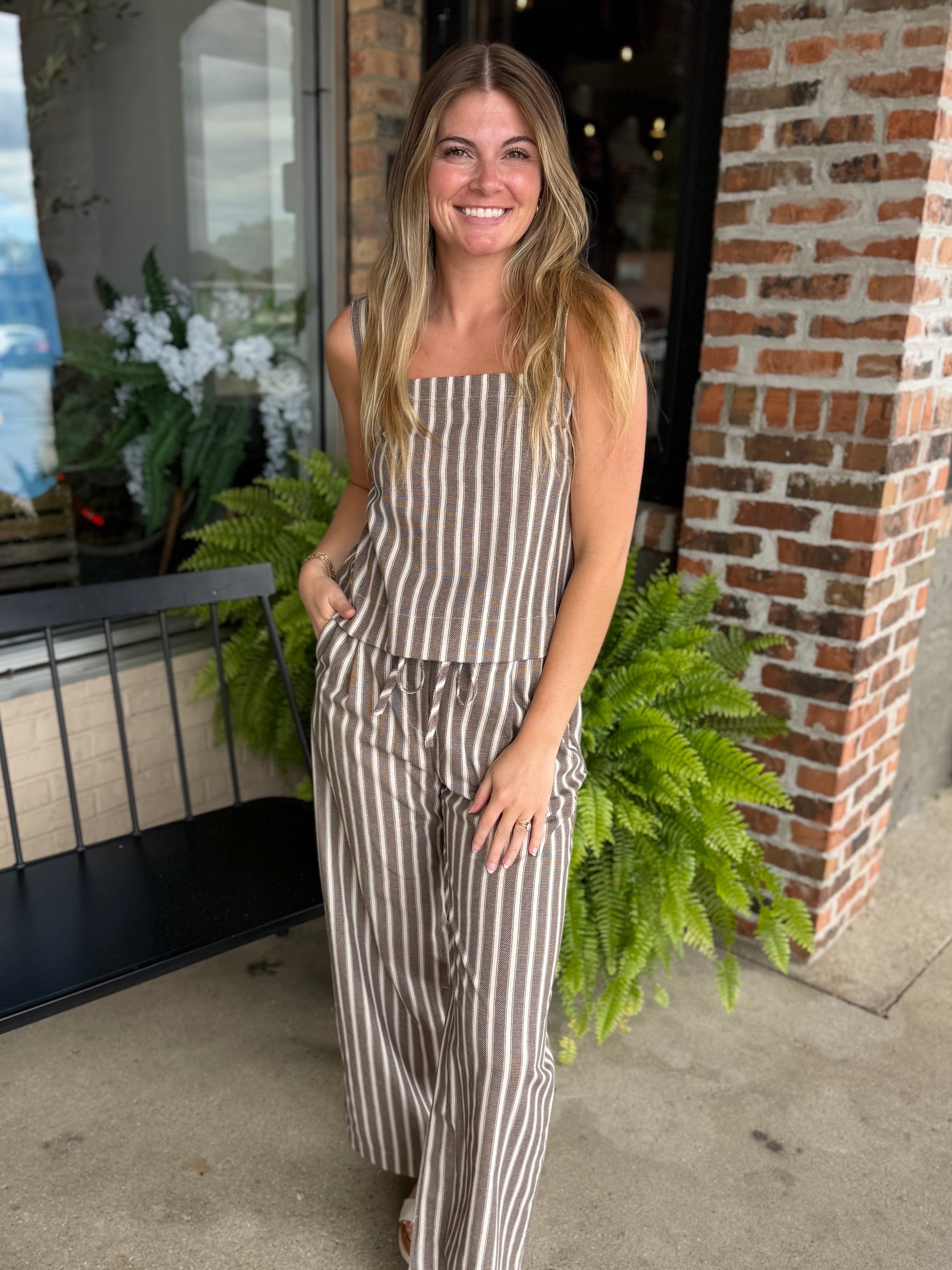 Brown Stripe Pants