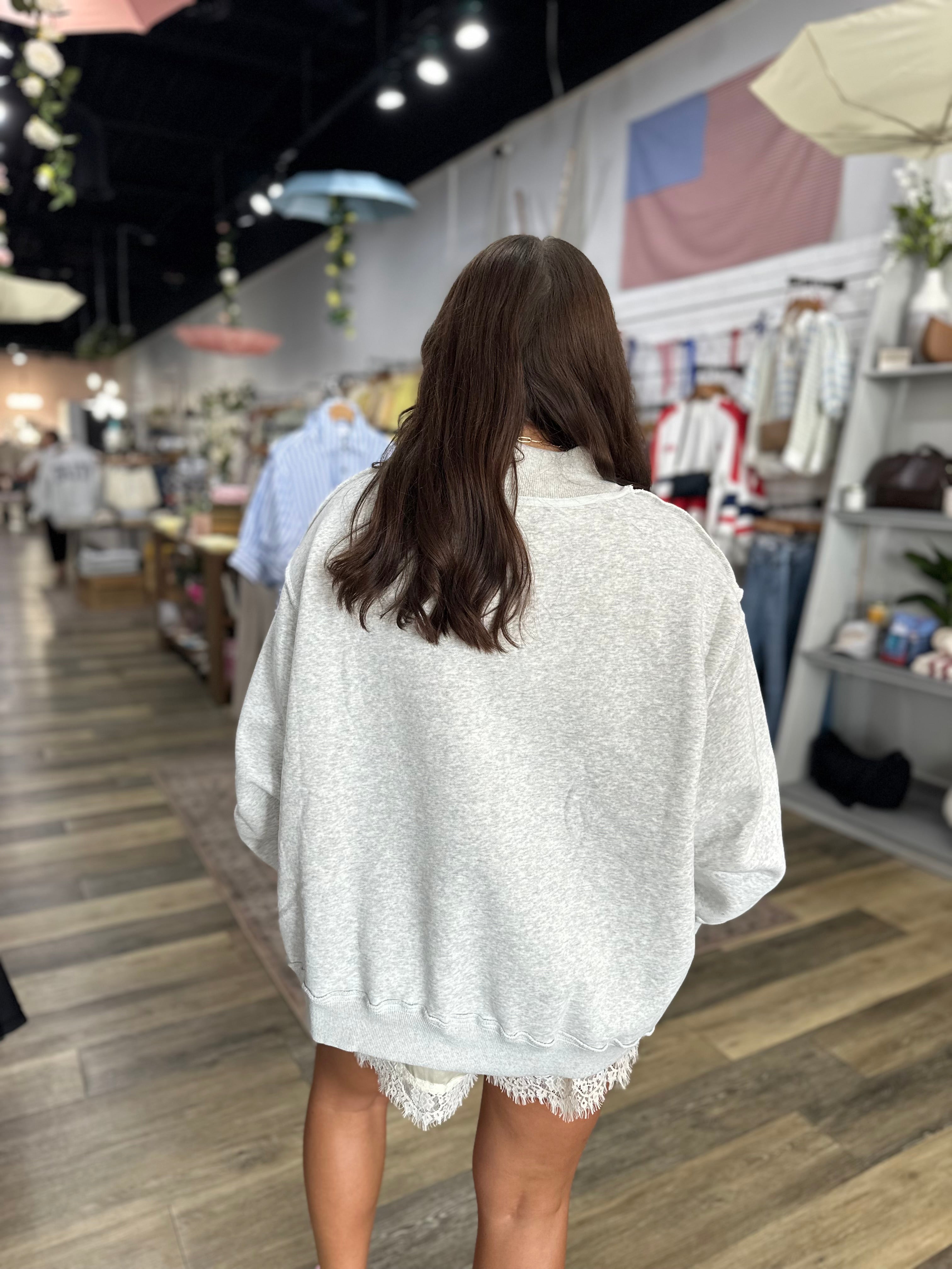 Faith Polka-Dot Mock Neck Sweatshirt