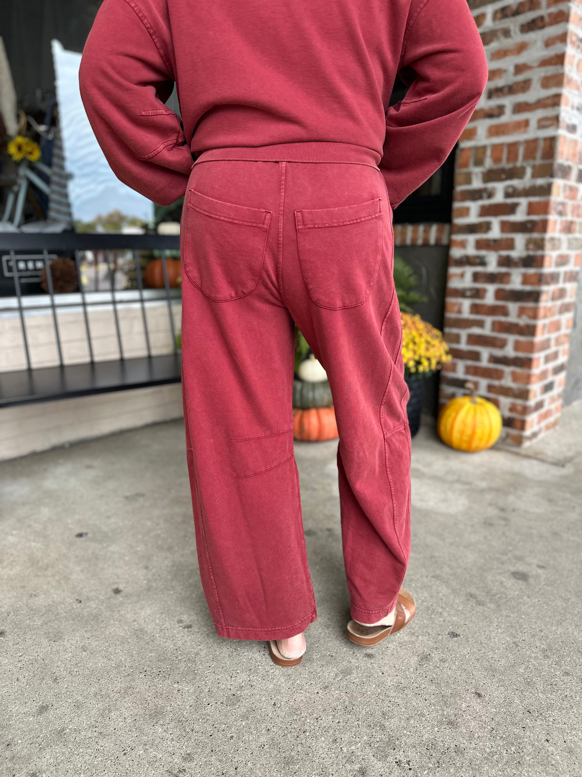 Crimson Mineral Washed Barrel Pants