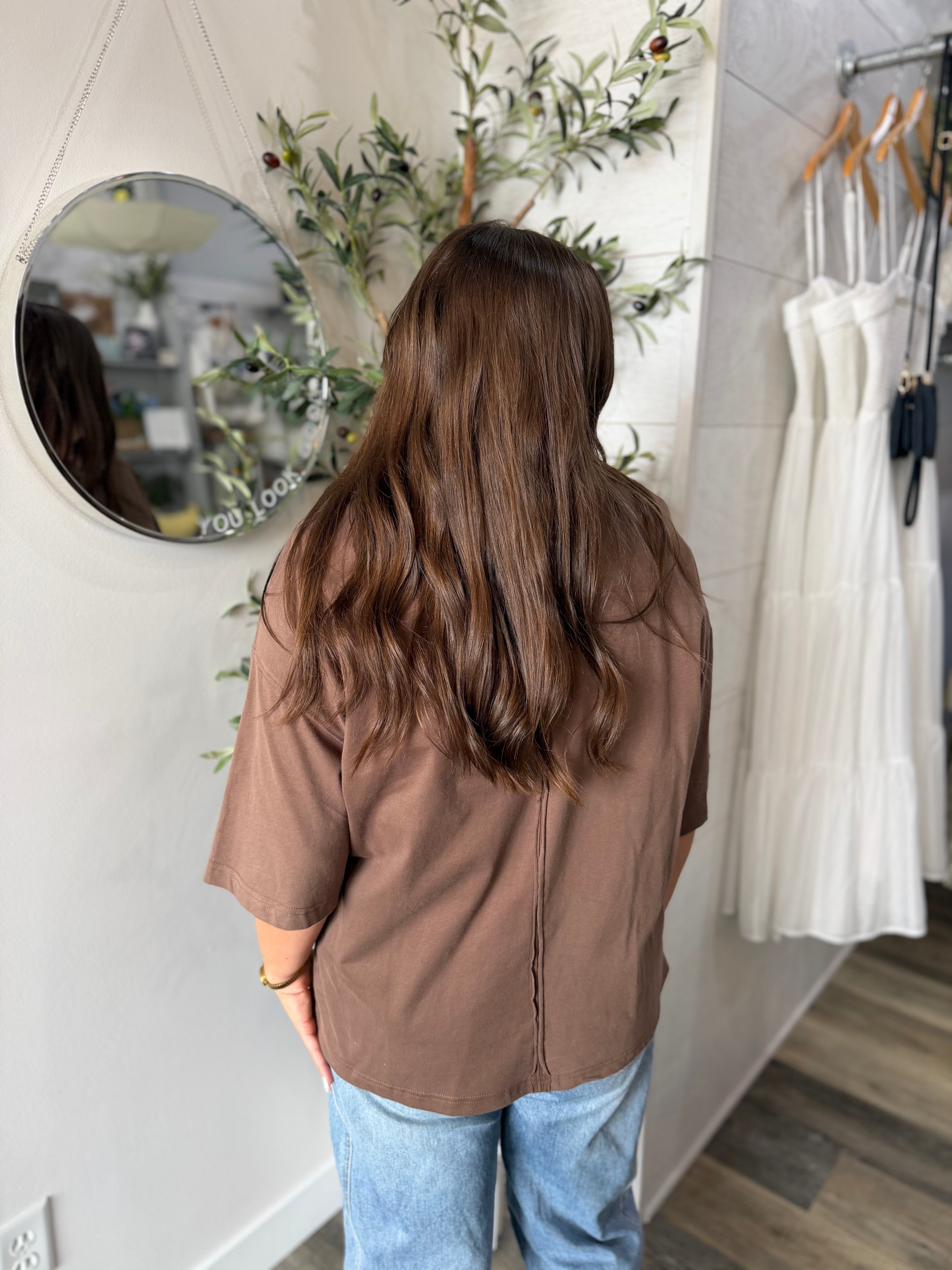 Chocolate Oversized Everyday Cotton Tee
