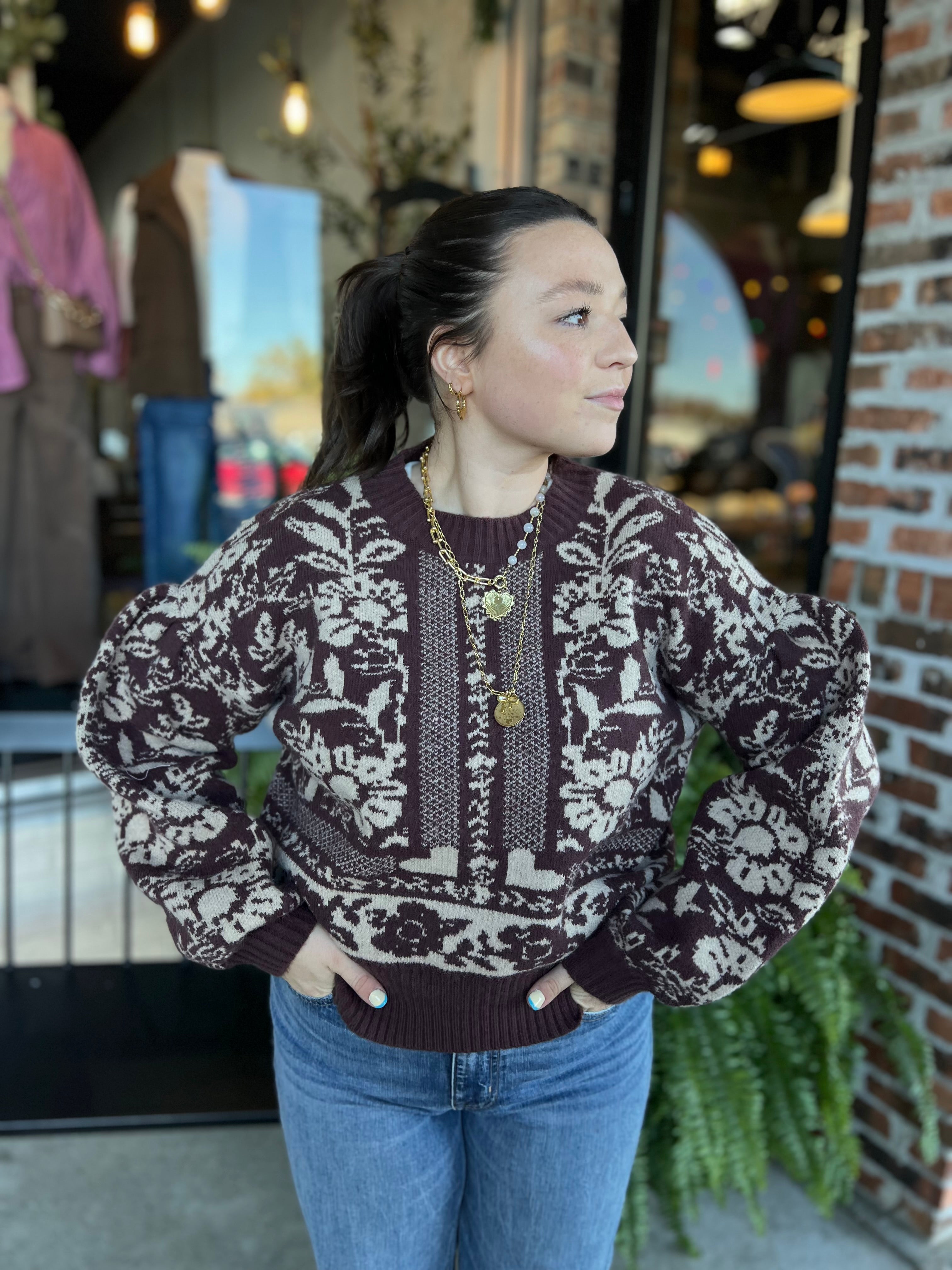 Vintage Flower Sweater - FINAL SALE