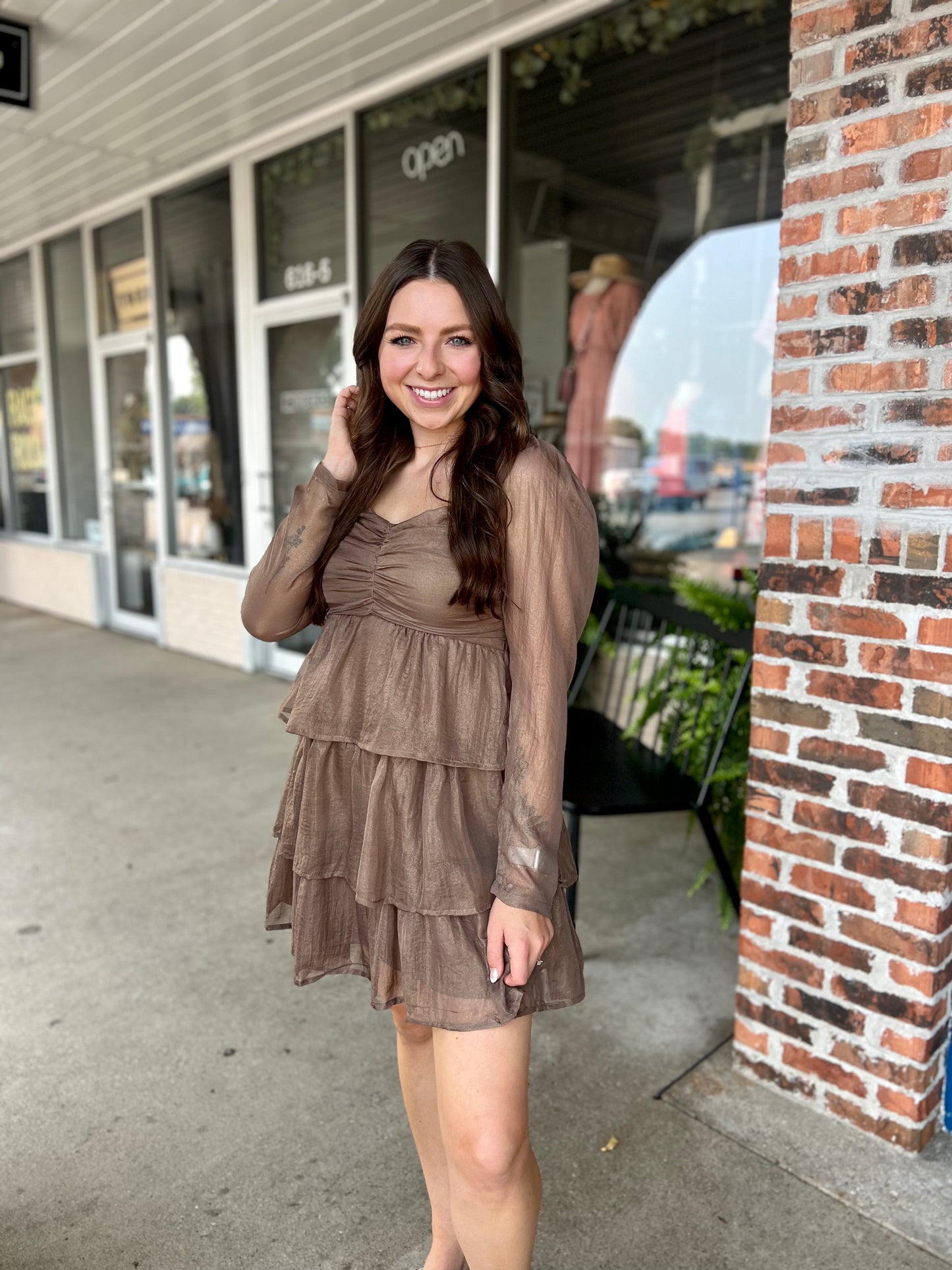 Gold Layered Mini Dress
