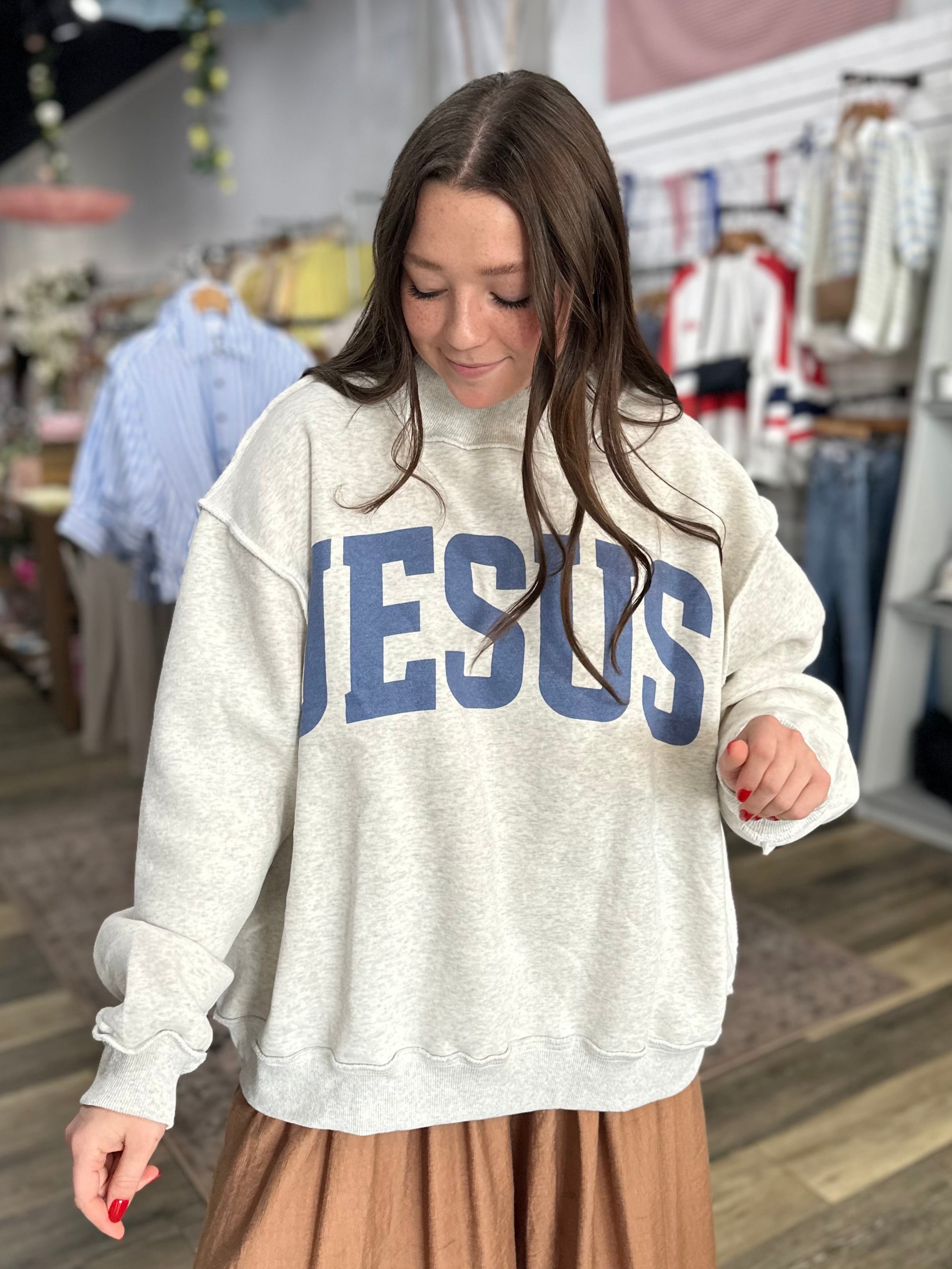 JESUS & GOD IS GOOD Reversible Sweatshirt