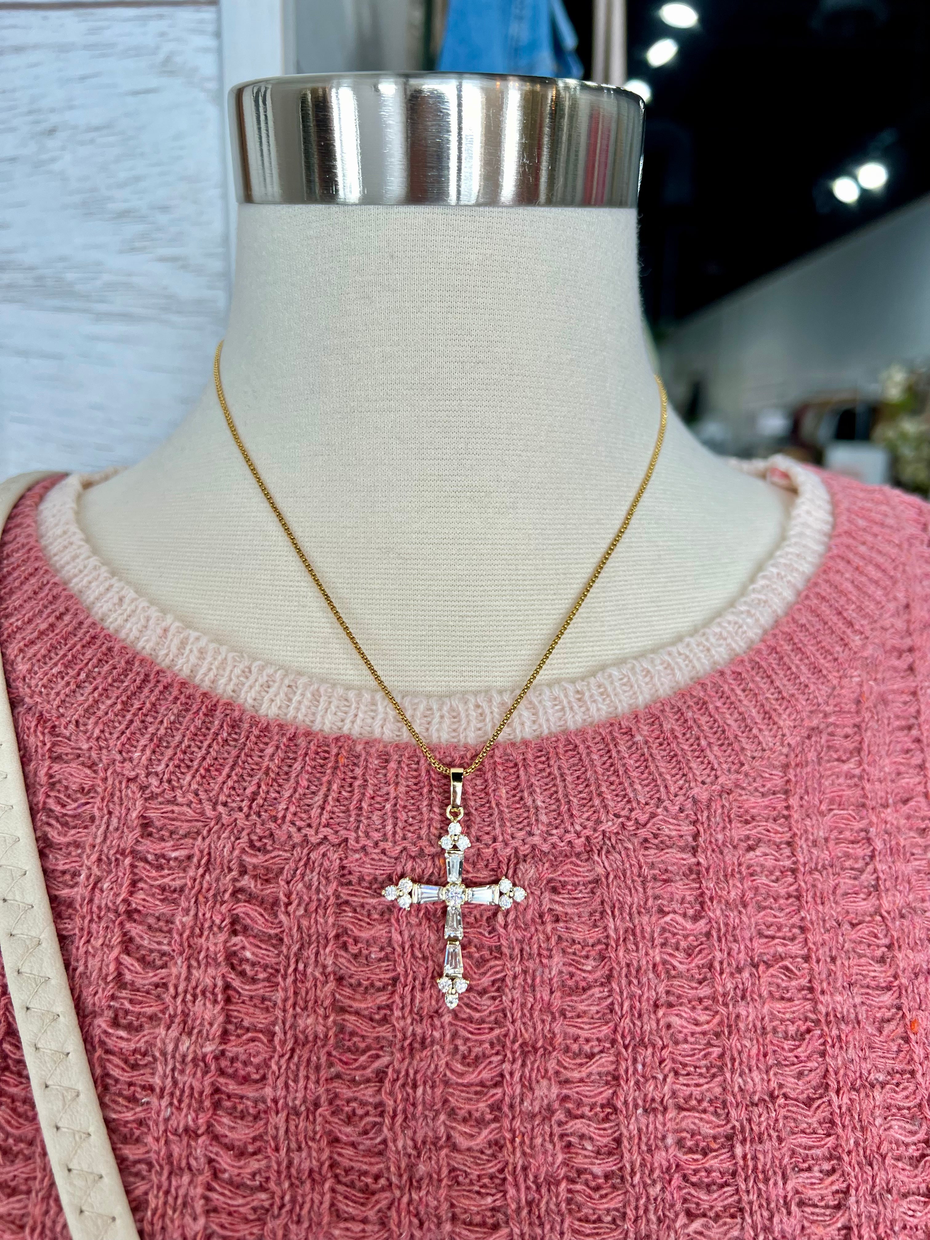 Glitzy Cross Necklace