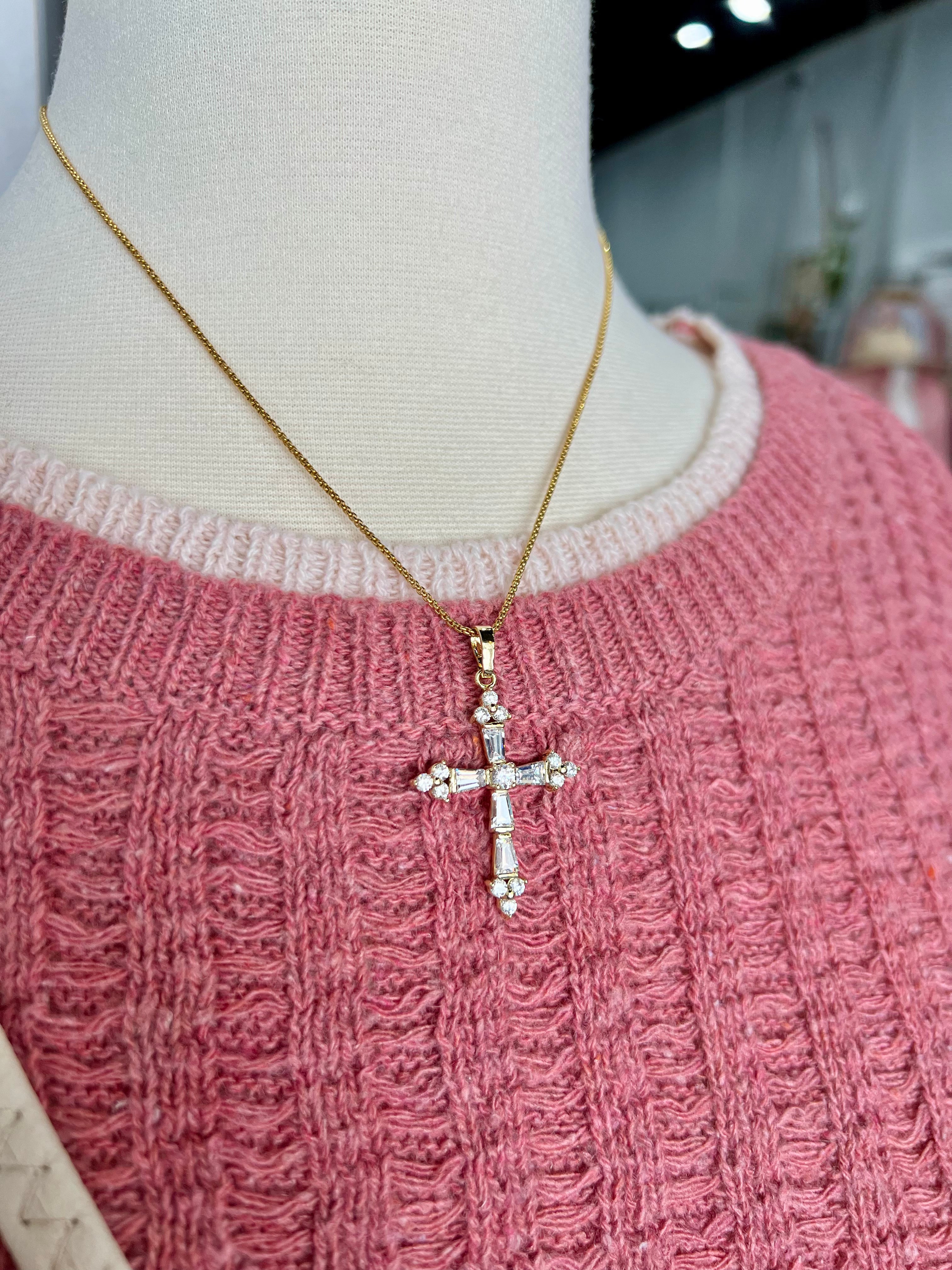 Glitzy Cross Necklace
