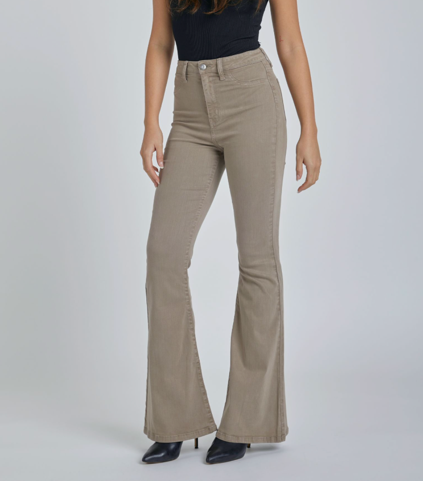 Beige High Rise Flares - FINAL SALE