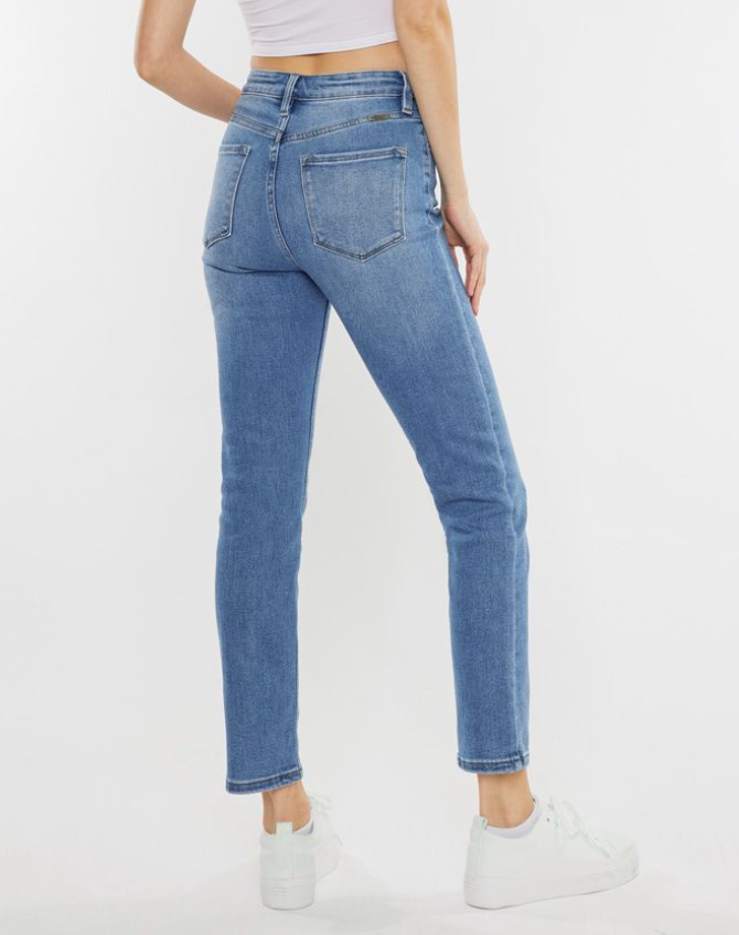 High Rise Slim Straight Denim