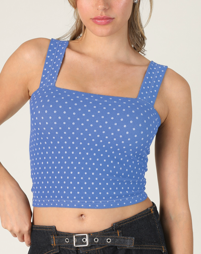 Polka Dot Square Crop Top