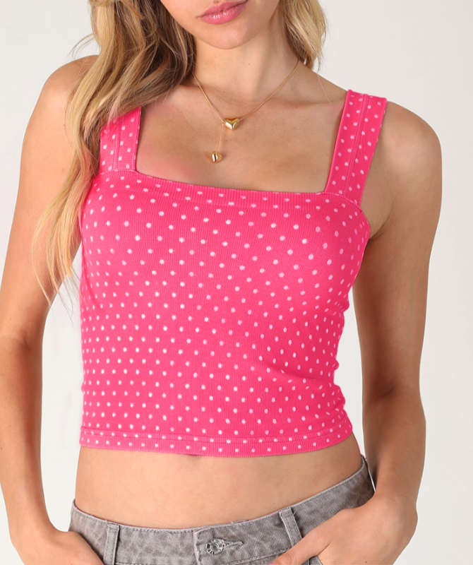 Polka Dot Square Crop Top