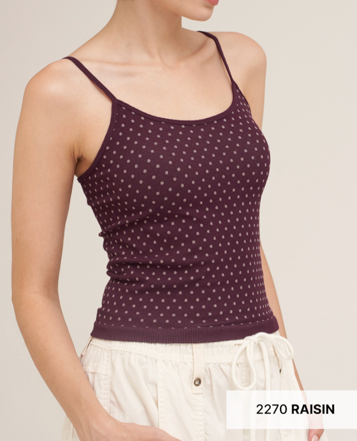 White Polka Dot Strap Cami