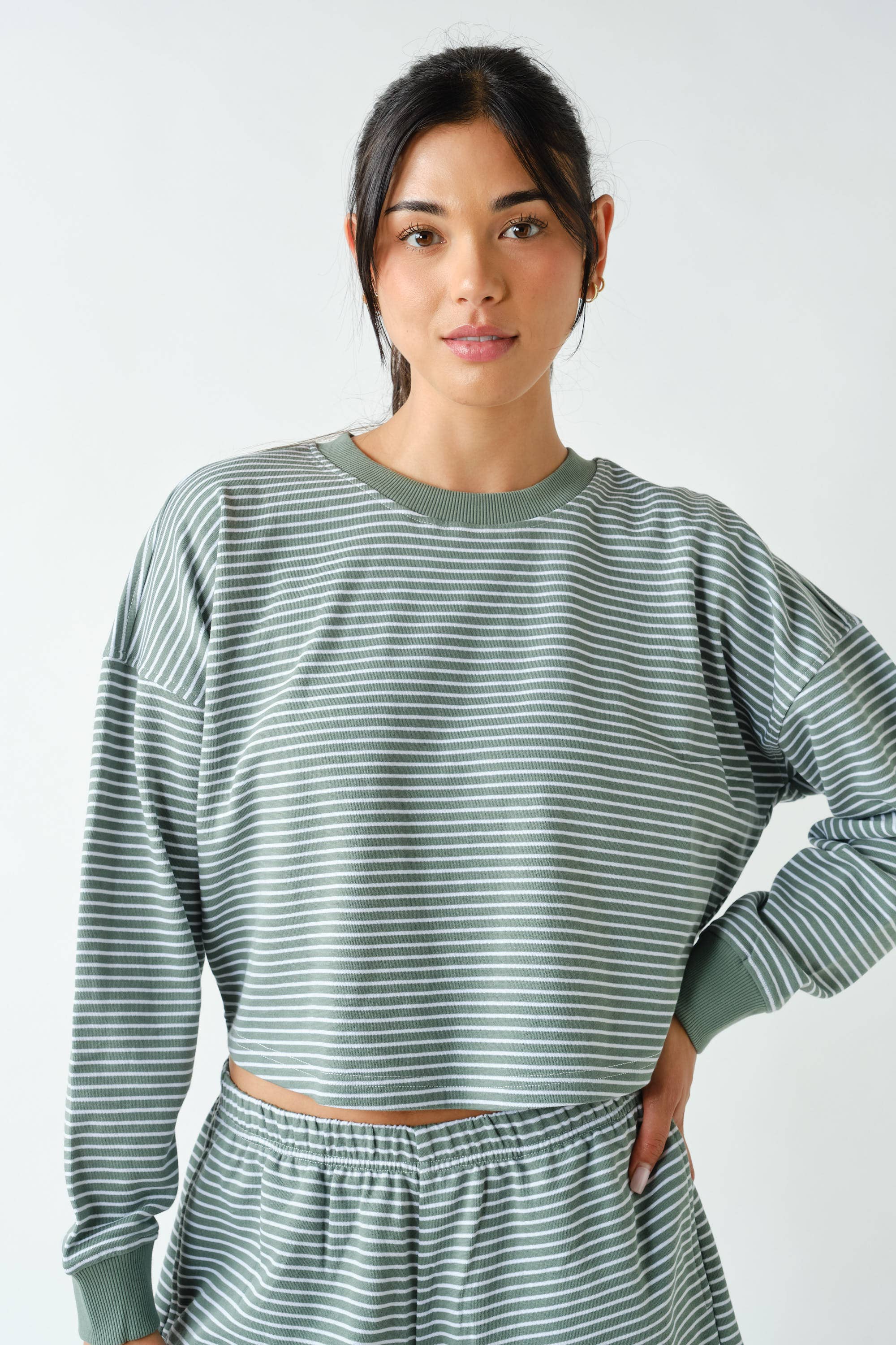 Eucalyptus Stripe Crewneck