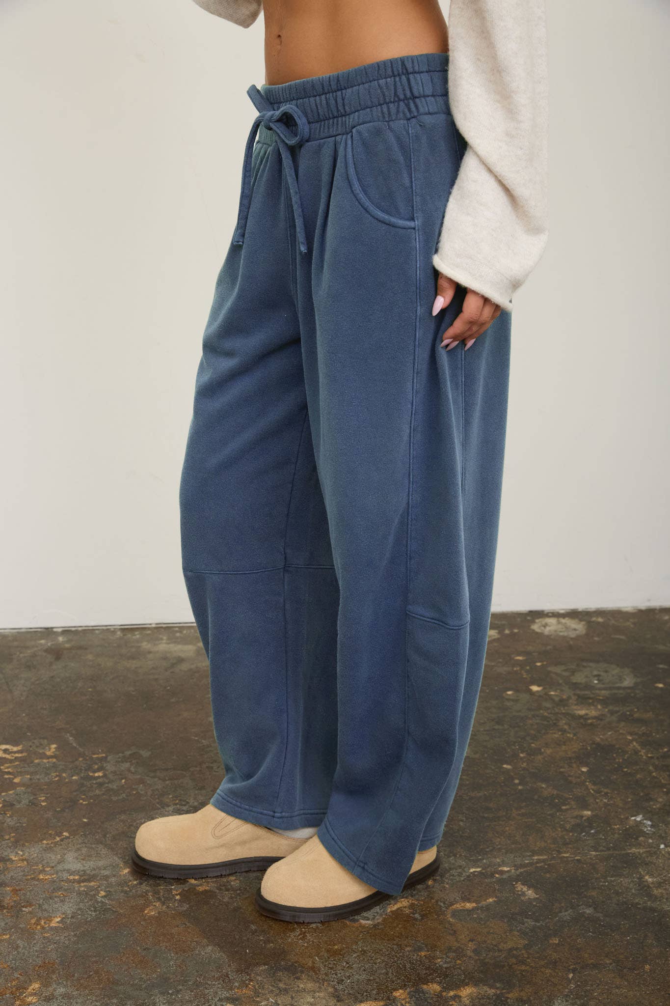 Blue Barrel Leg Sweatpants