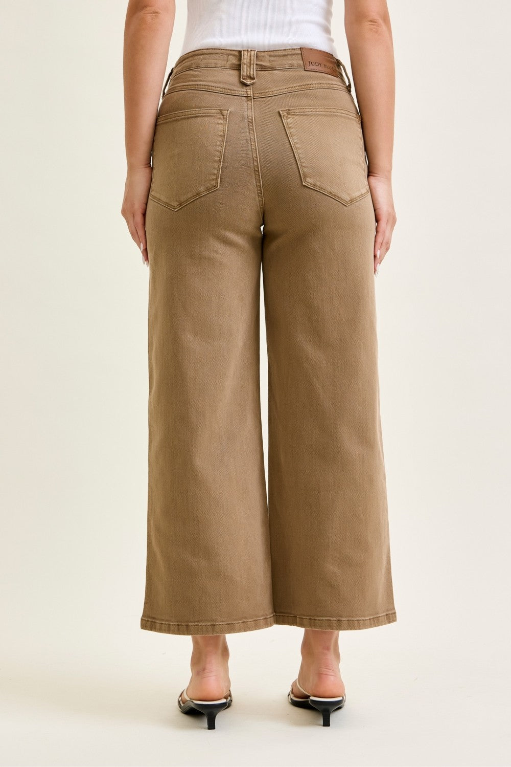Brown High Waist Wide Leg Denim