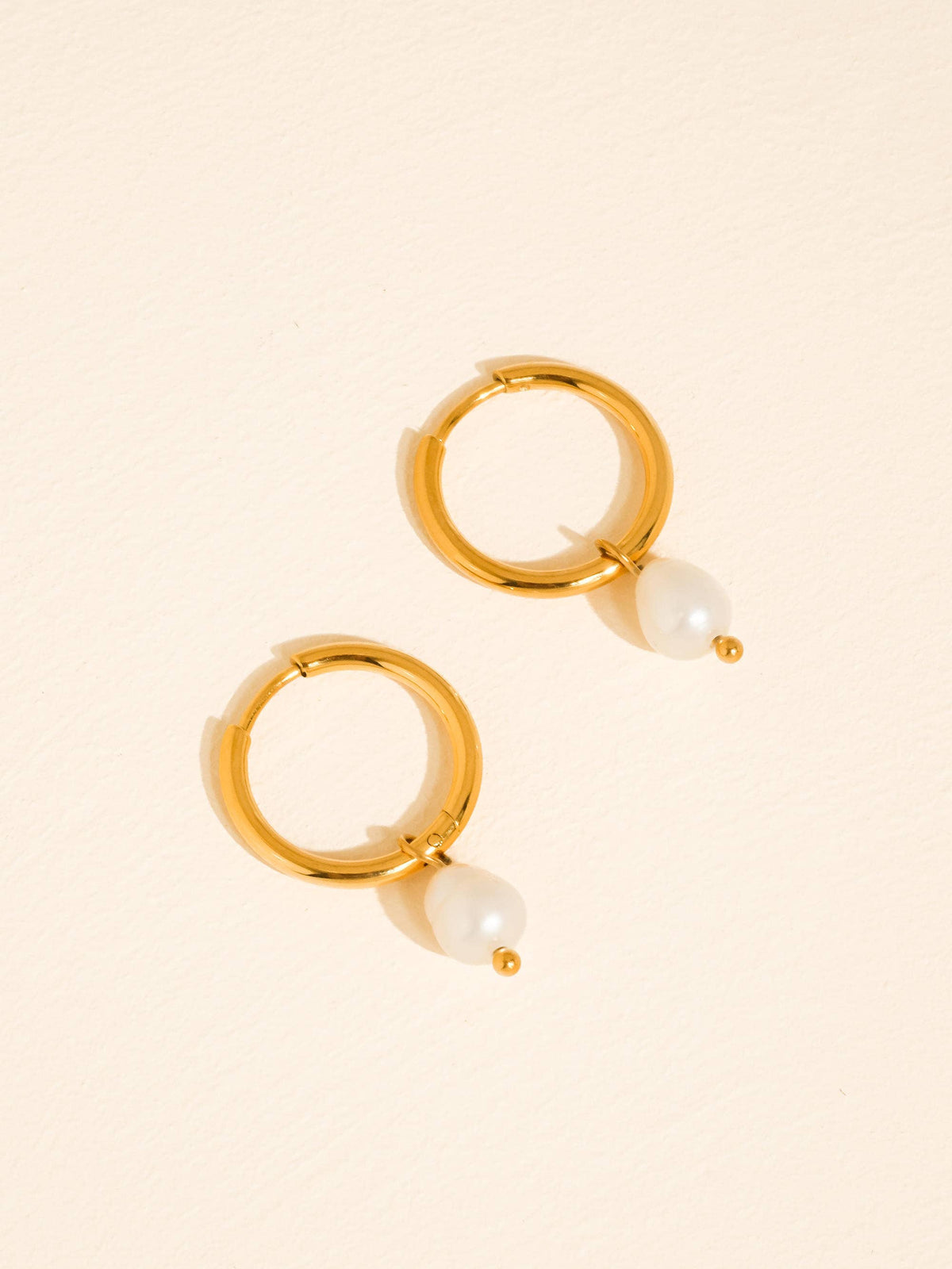 Toile 18K Gold Non-Tarnish Classic Pearl Drop Earrings: Yellow Gold