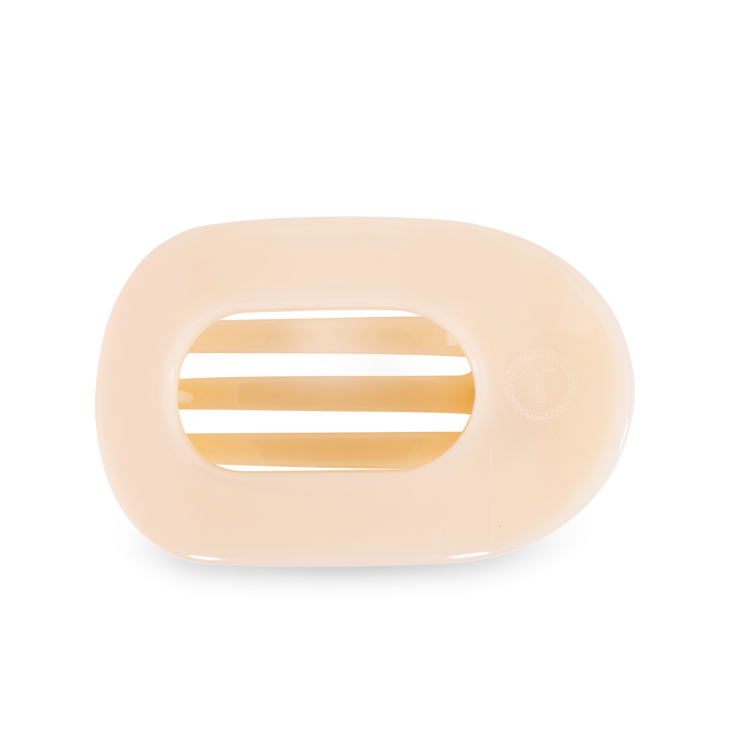 Almond Beige Large Flat Round Clip