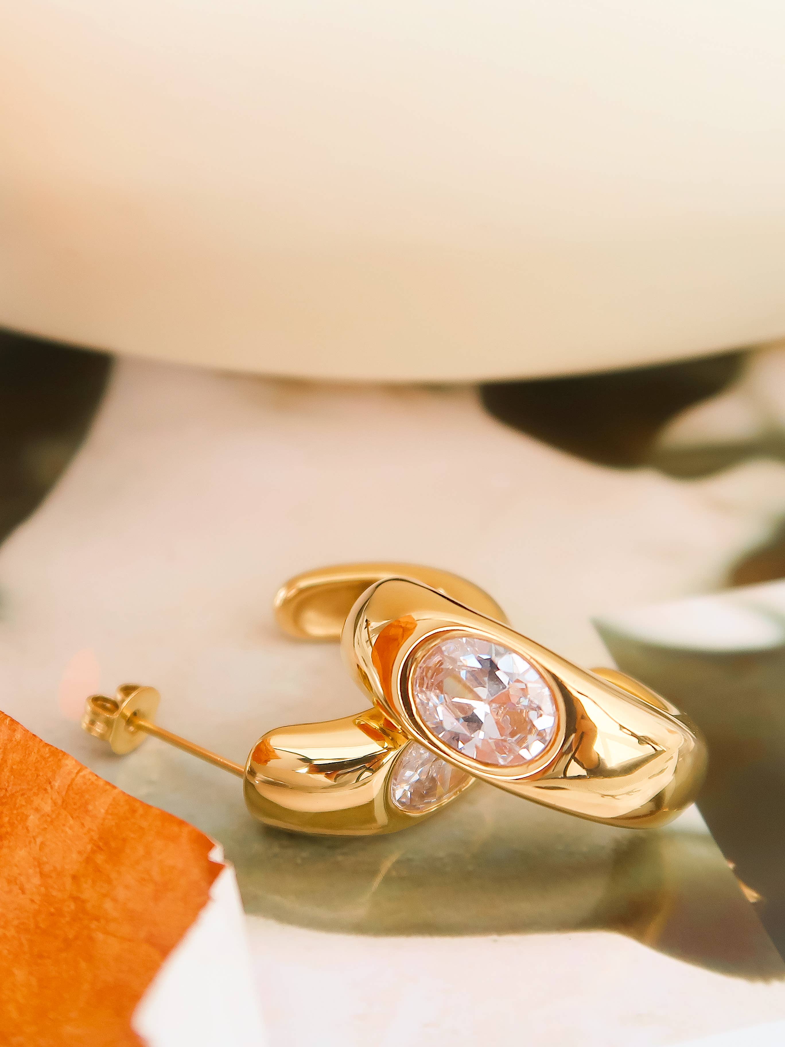 18K Gold Non-Tarnish Classic C Hoop Earring