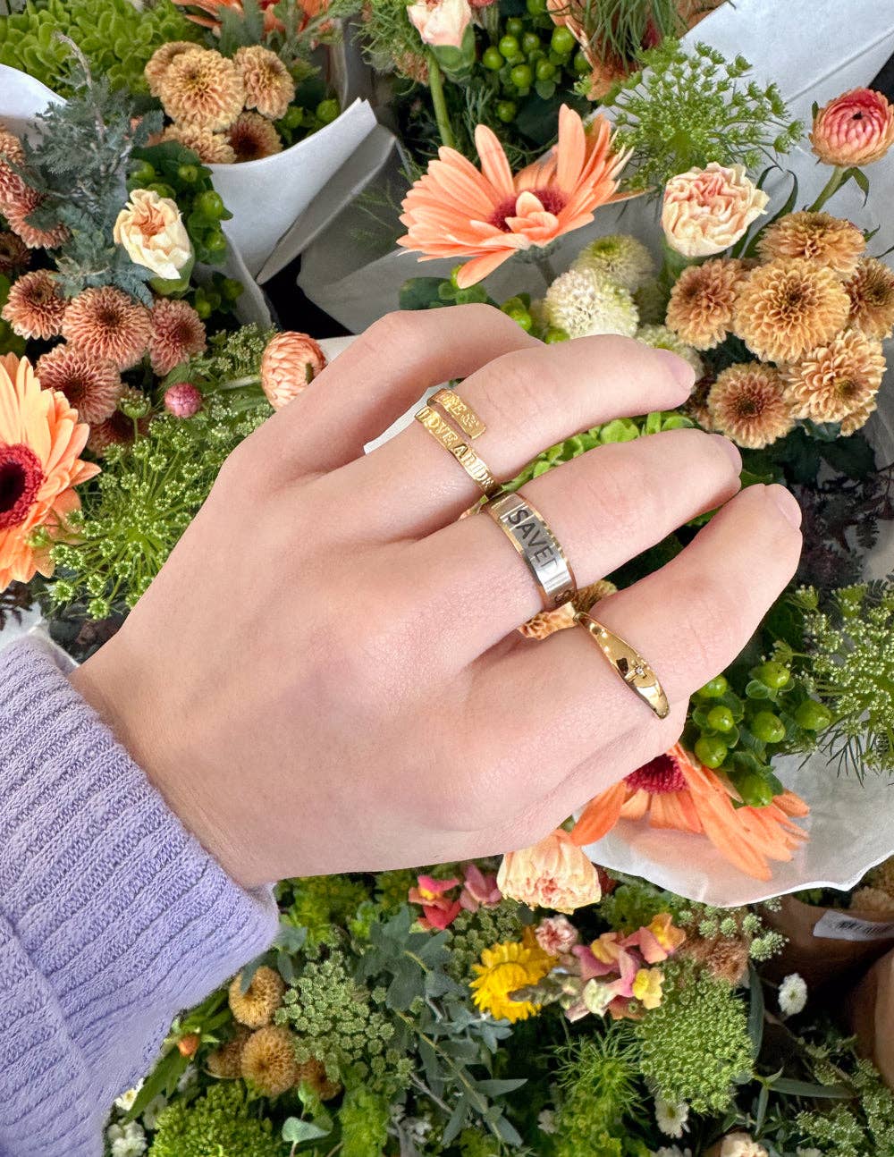 Cross Gemstone Ring