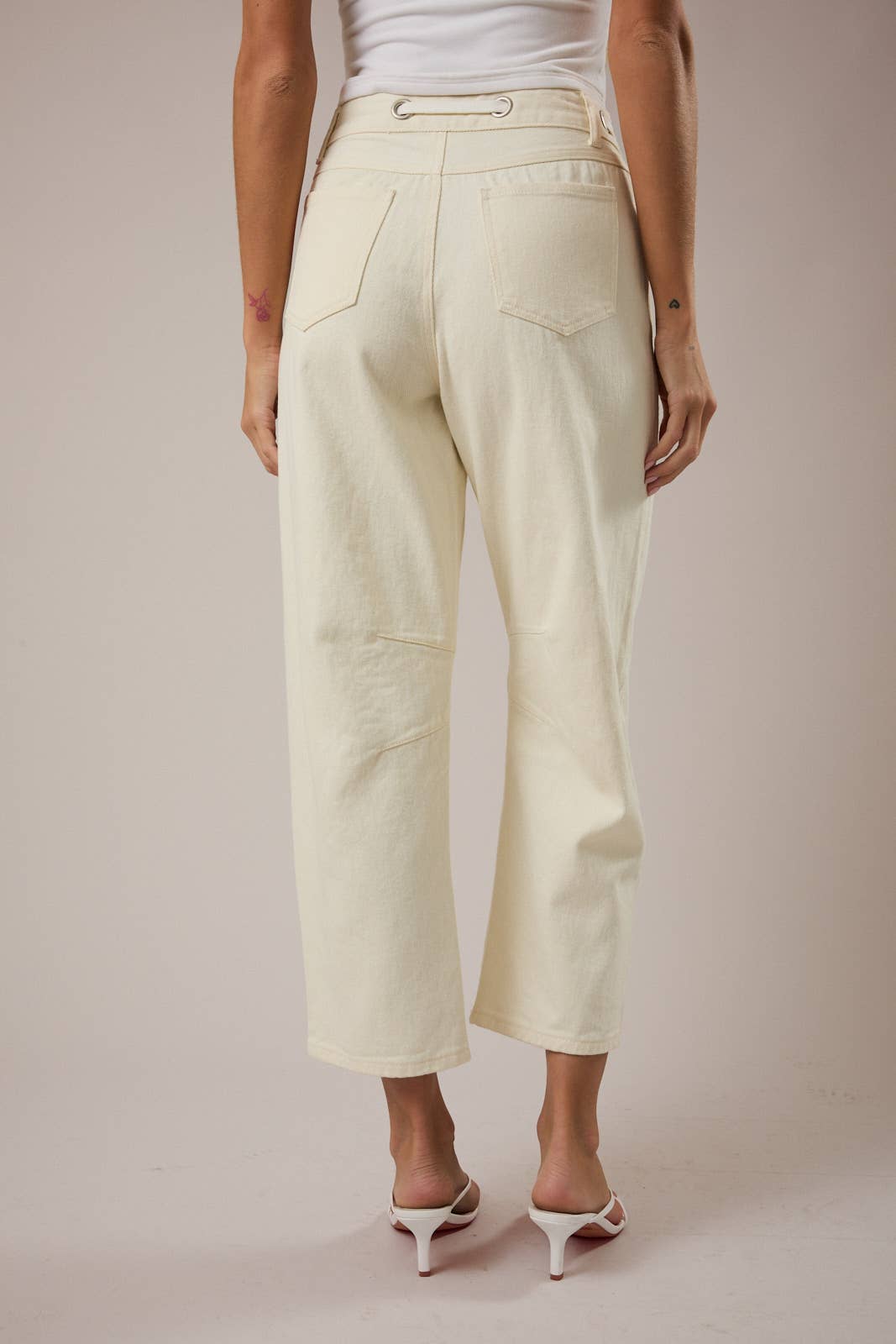Cream Barrel Jeans