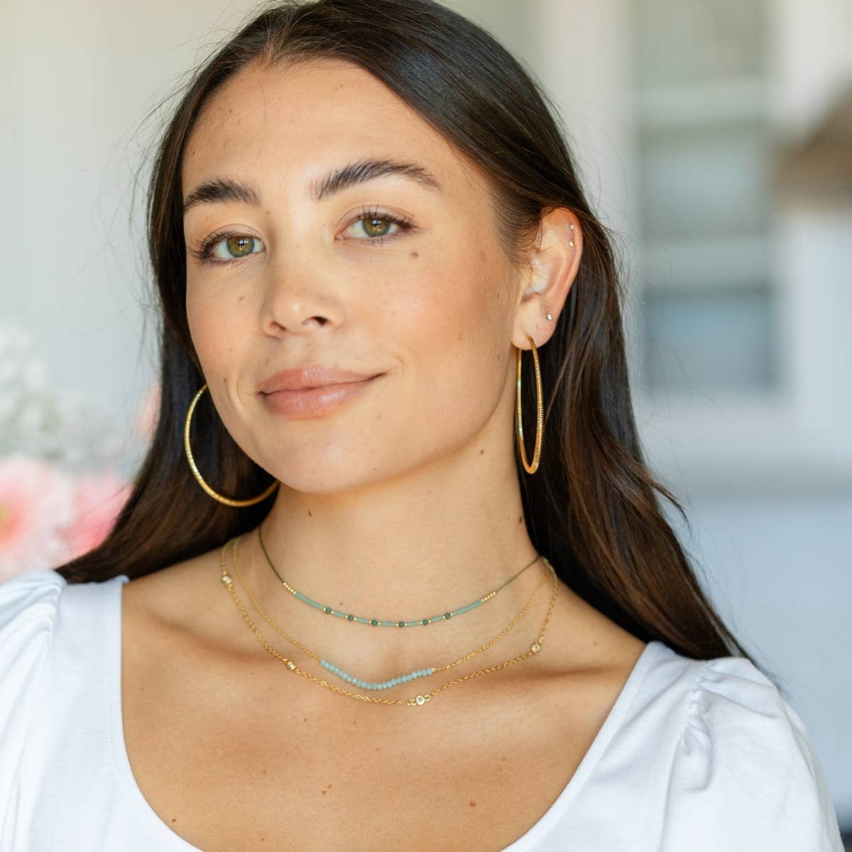 White Delicate Crystal Necklace