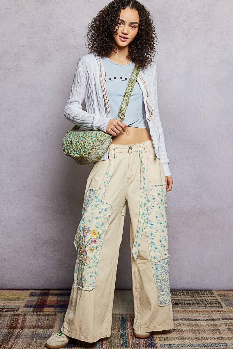Pistachio Lightweight Quilted Floral Bag