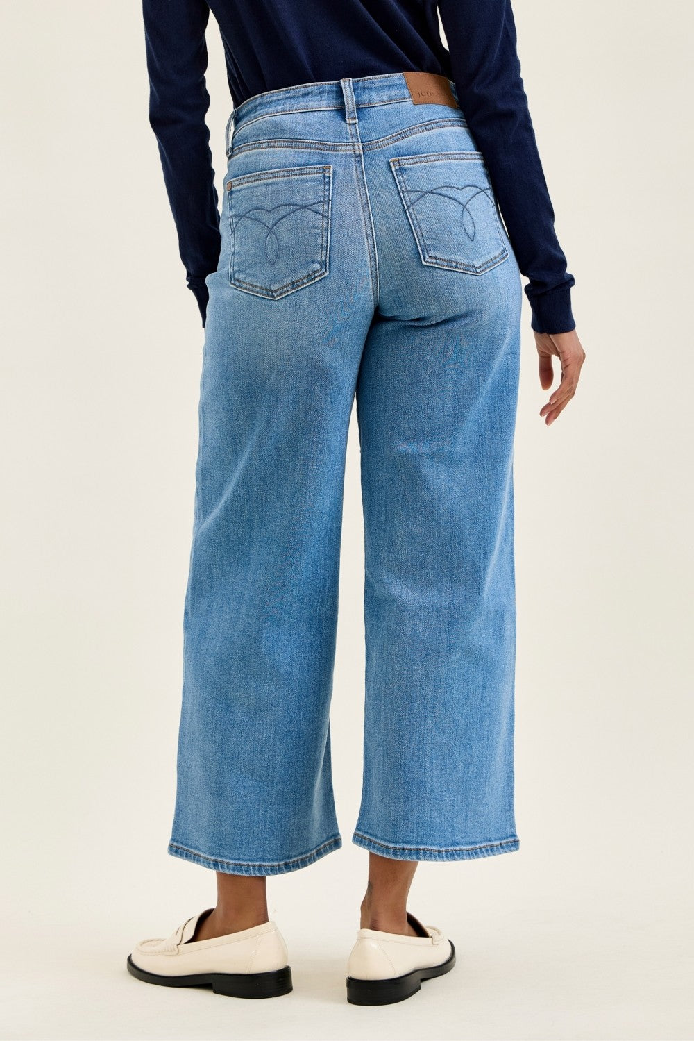 Mid Rise Wide Ankle Jeans