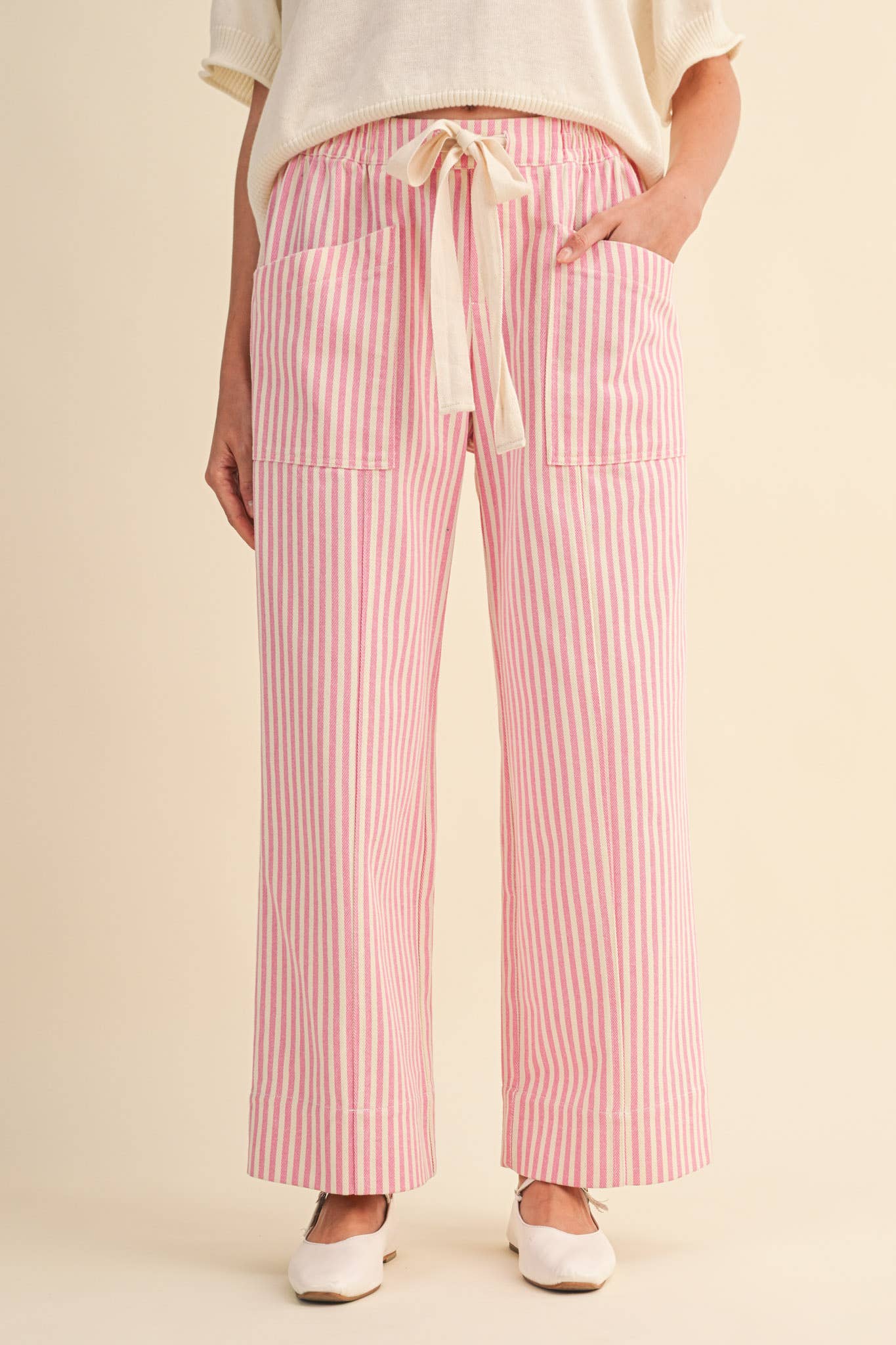 Pink Stripe Wide Leg Pants - FINAL SALE