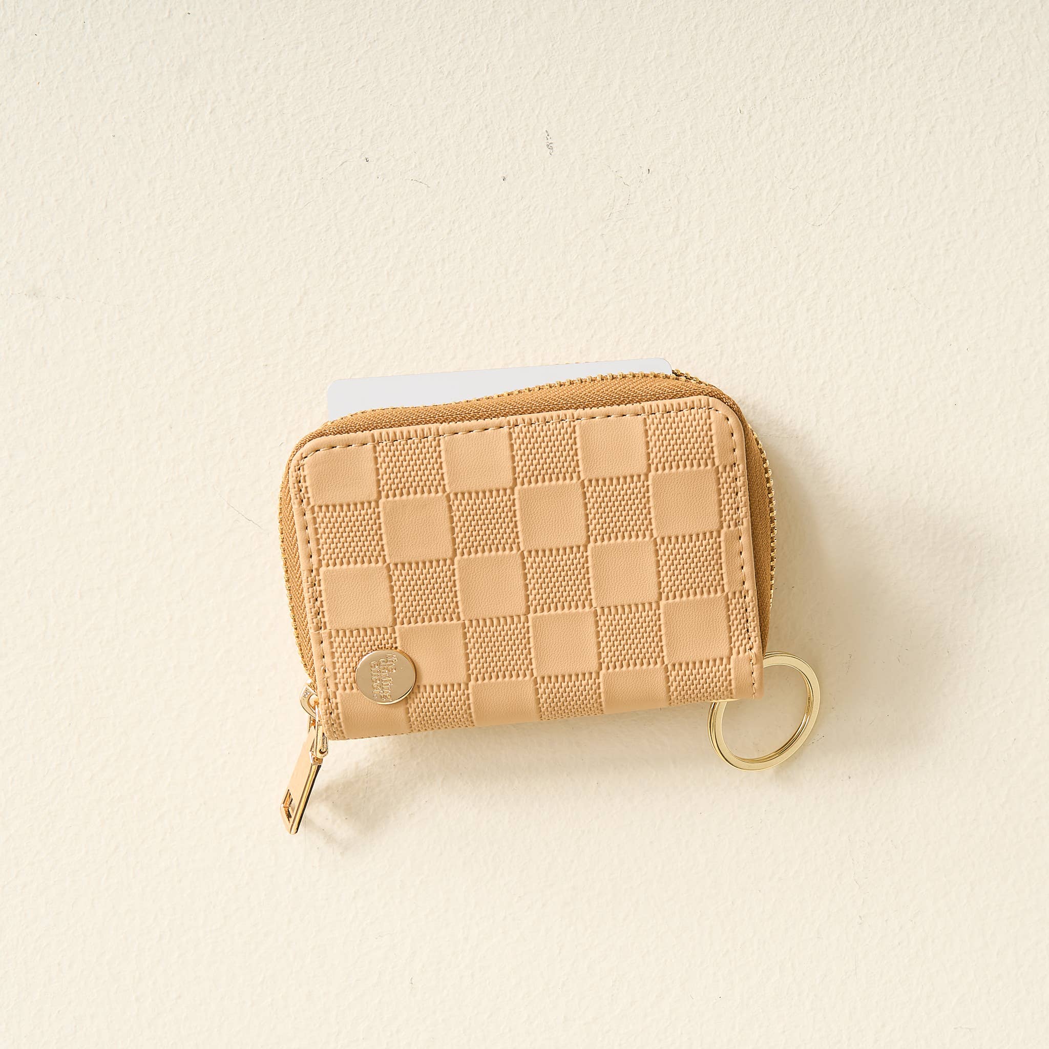 Zip Around Wallet-Tan Check