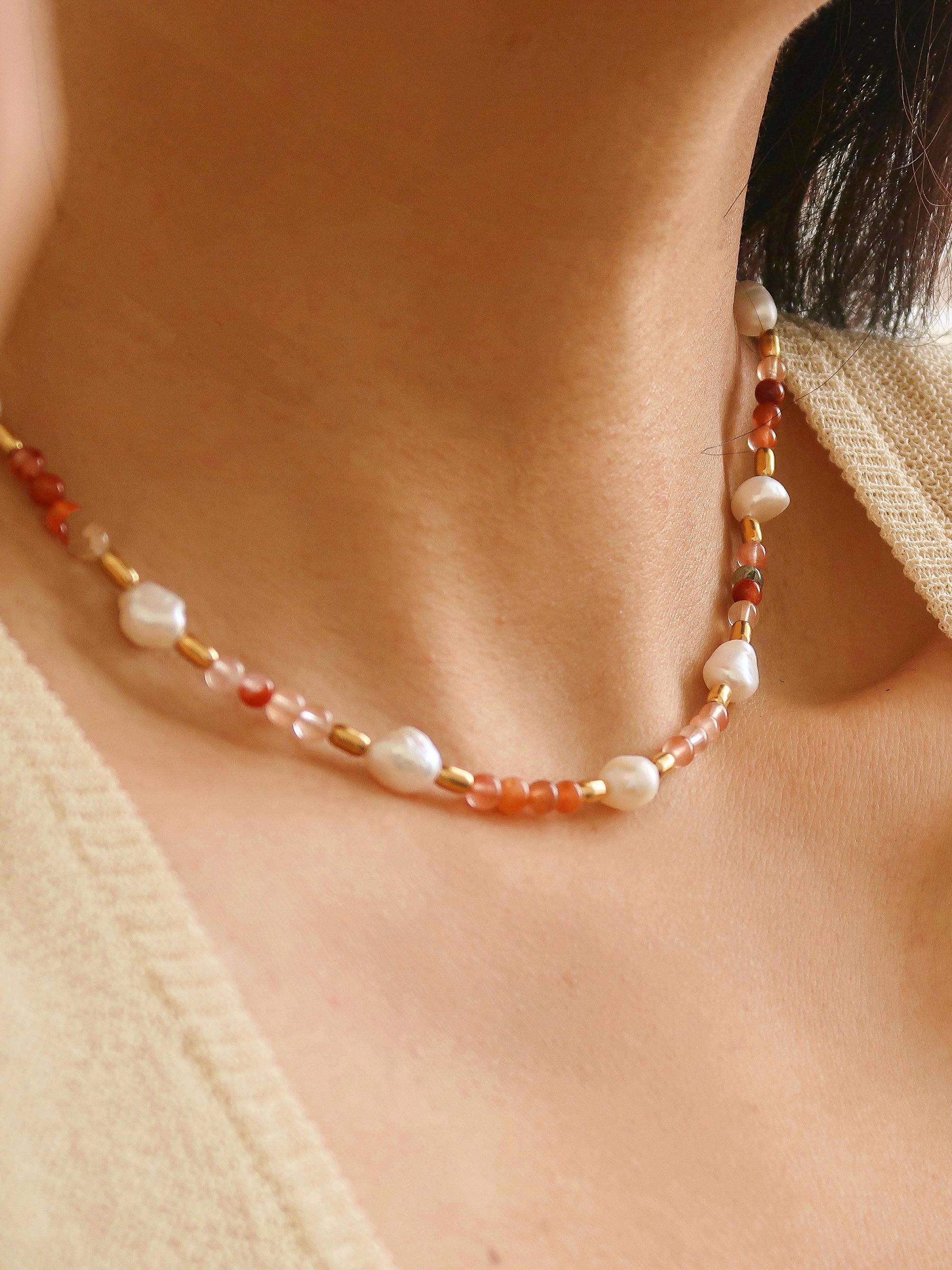 Rose Non Tarnish Bead Necklace