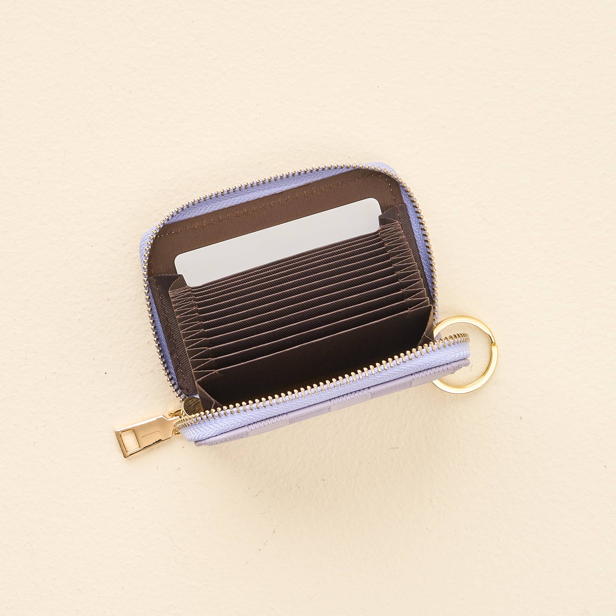 Zip Around Wallet-Periwinkle Check