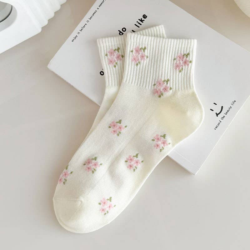 Bow Flower Socks
