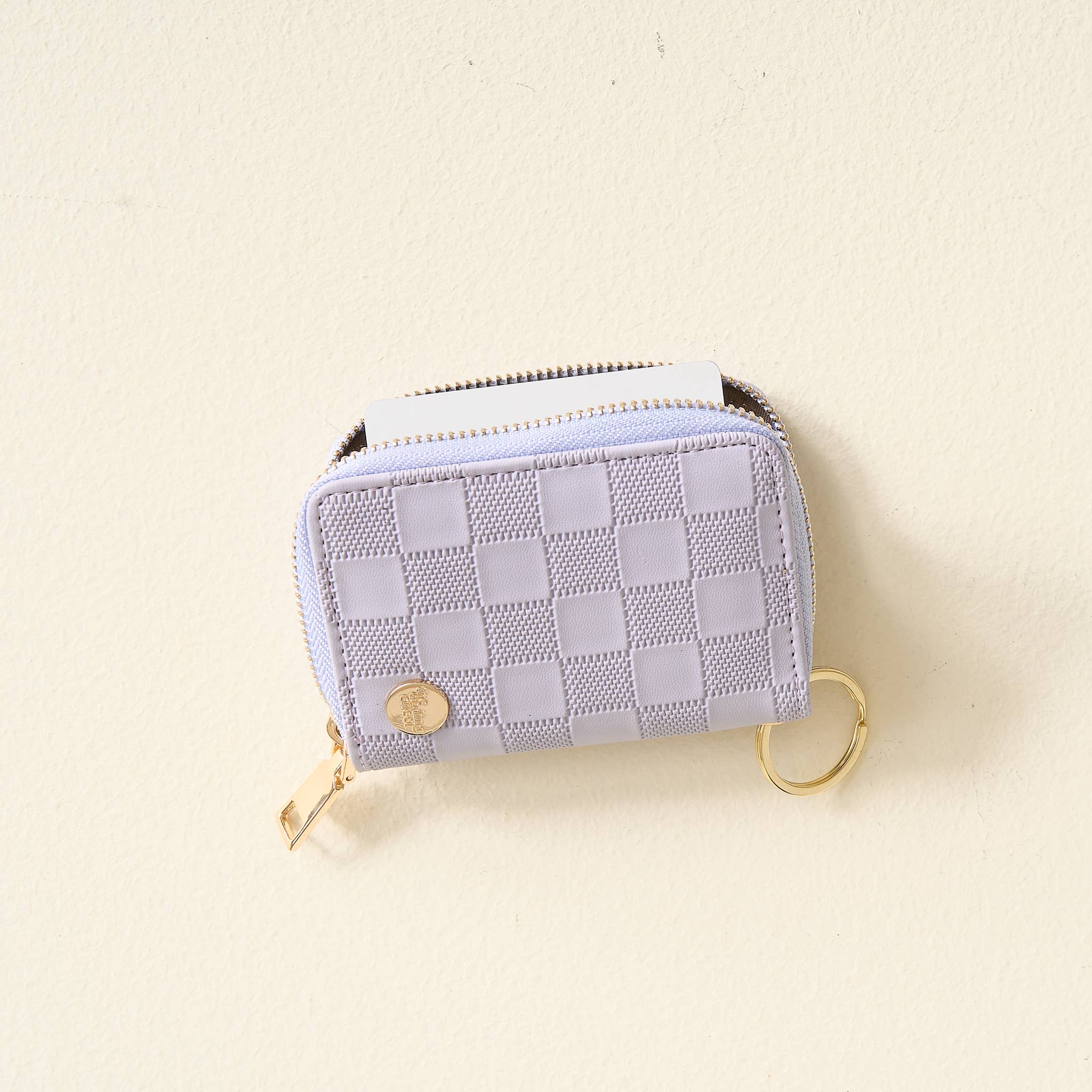 Zip Around Wallet-Periwinkle Check