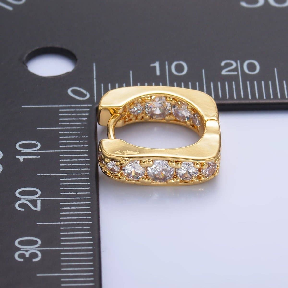 Gold Filled Square Huggie Earrings