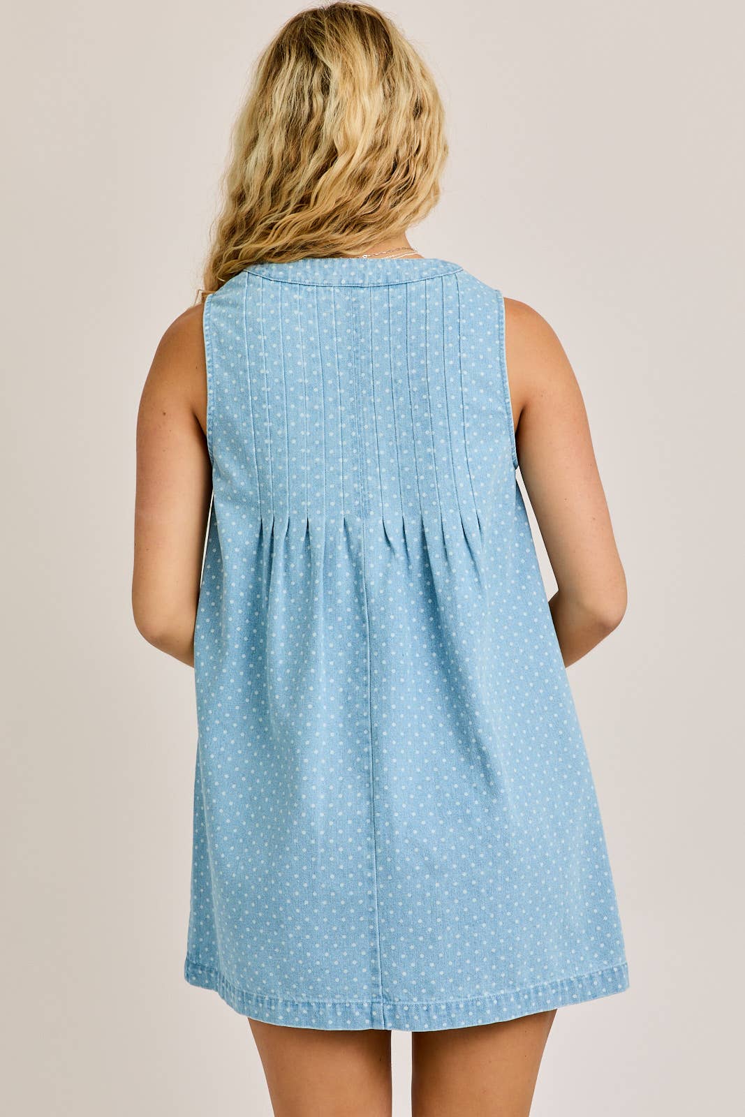 Sleeveless V-Neck Denim Dress
