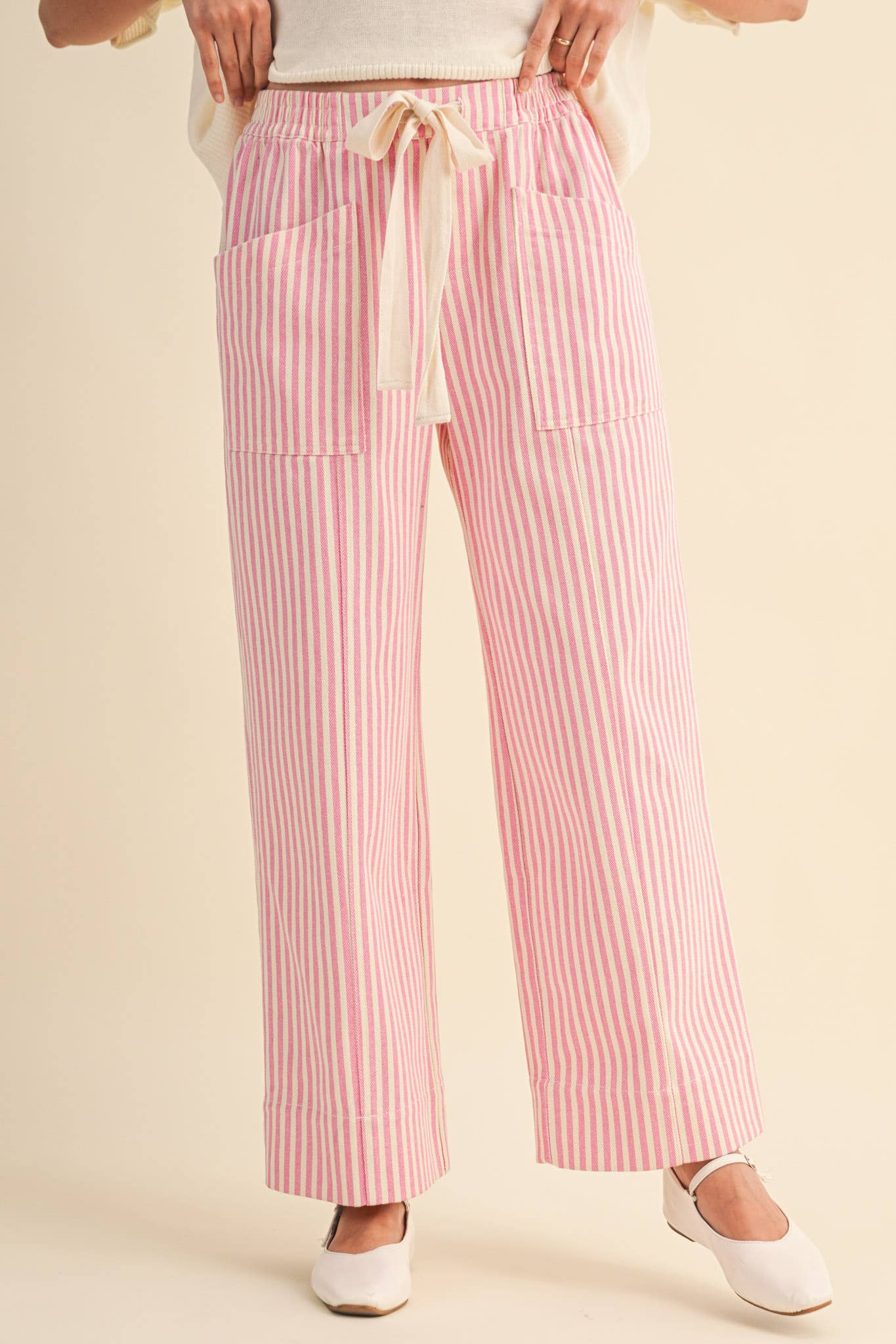 Pink Stripe Wide Leg Pants - FINAL SALE