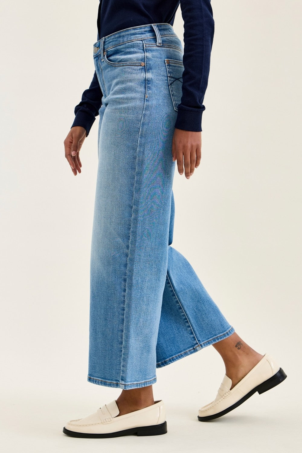Mid Rise Wide Ankle Jeans