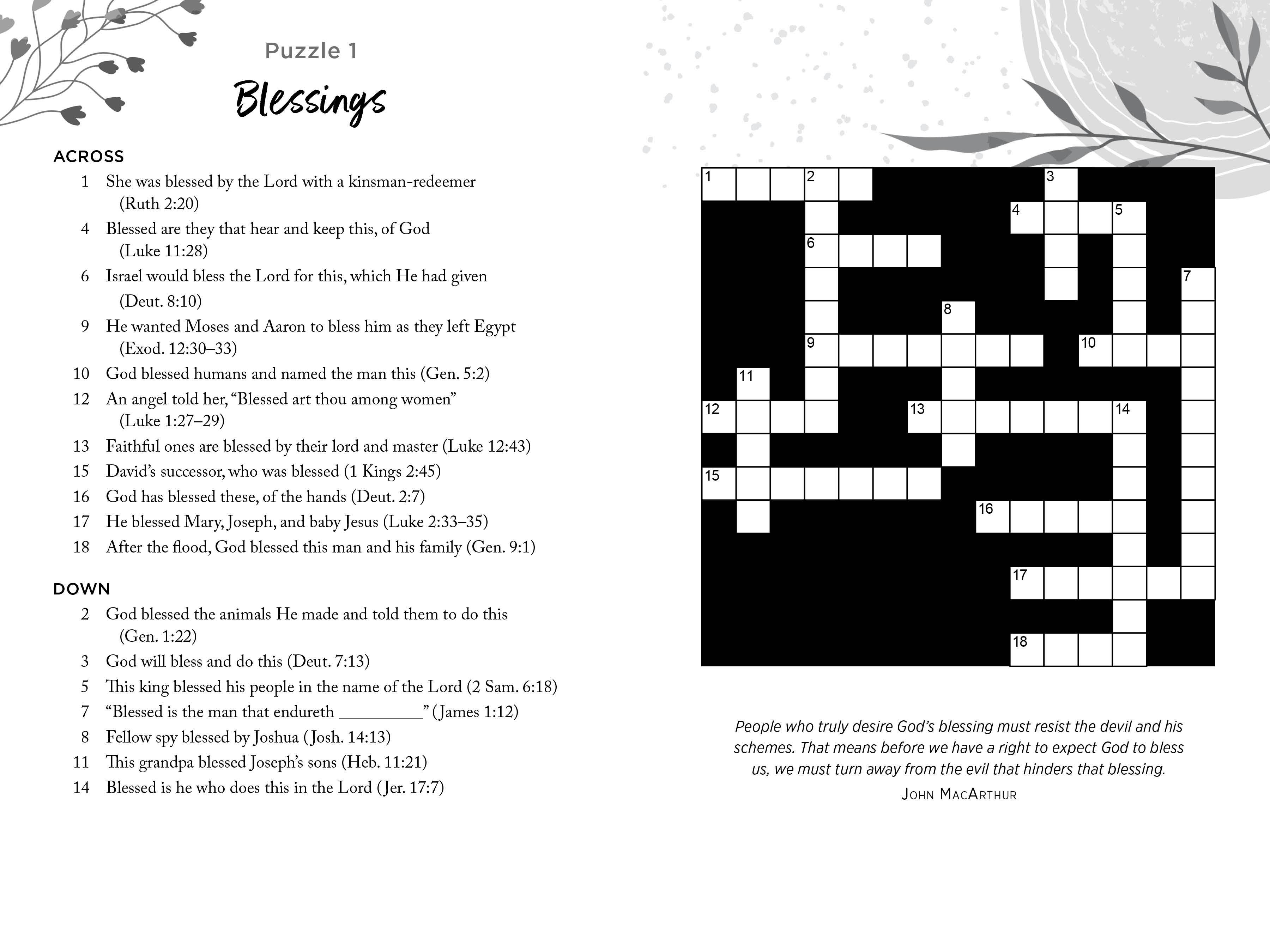 Bible Blessings Crosswords