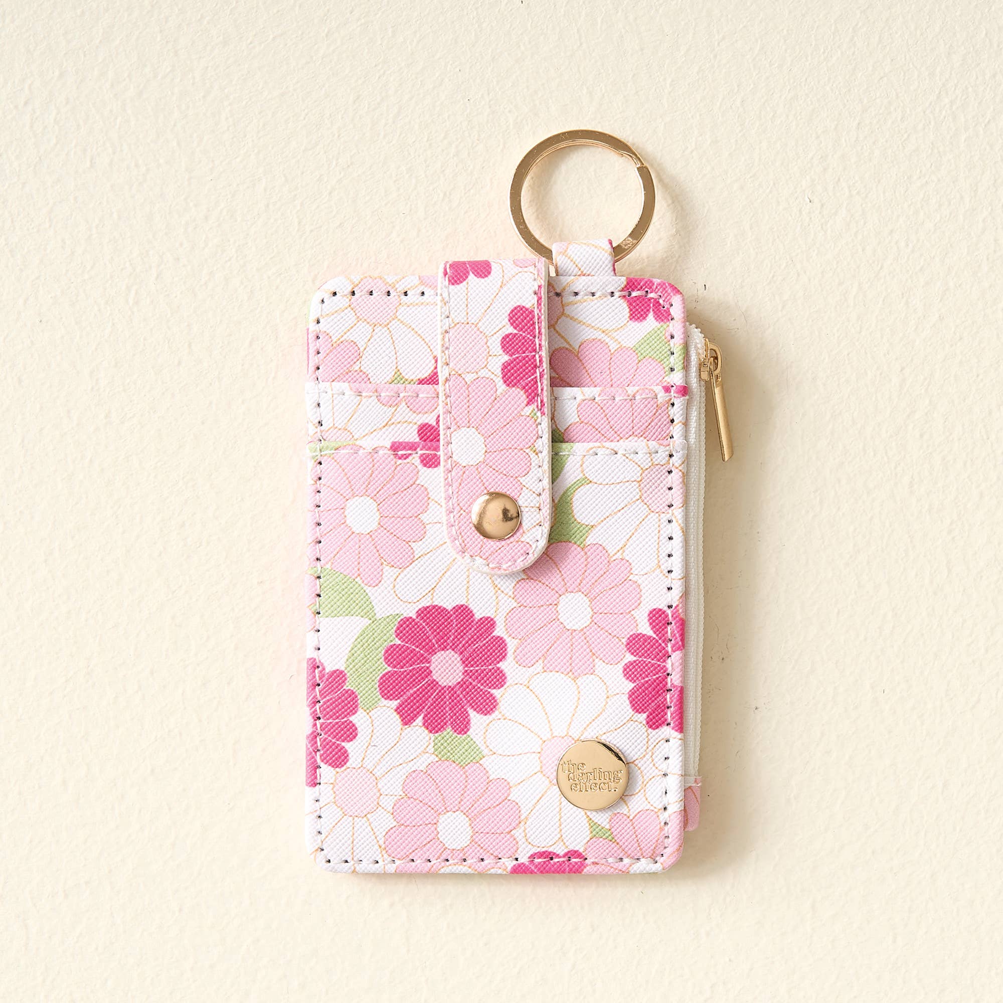 Keychain Wallet-Daisy Craze Hot Pink