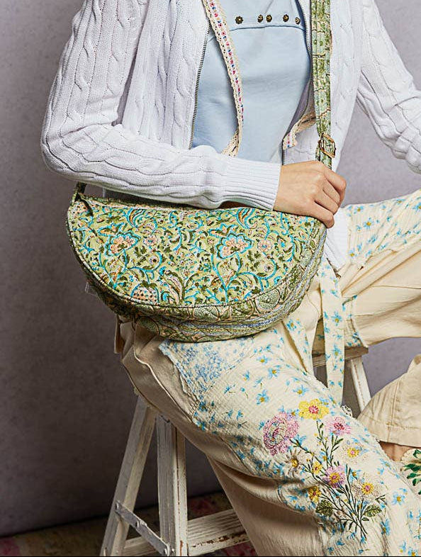 Pistachio Lightweight Quilted Floral Bag