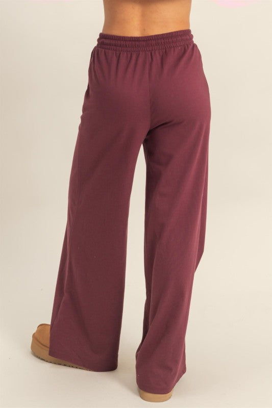 Dark Cherry Cotton Pants - FINAL SALE