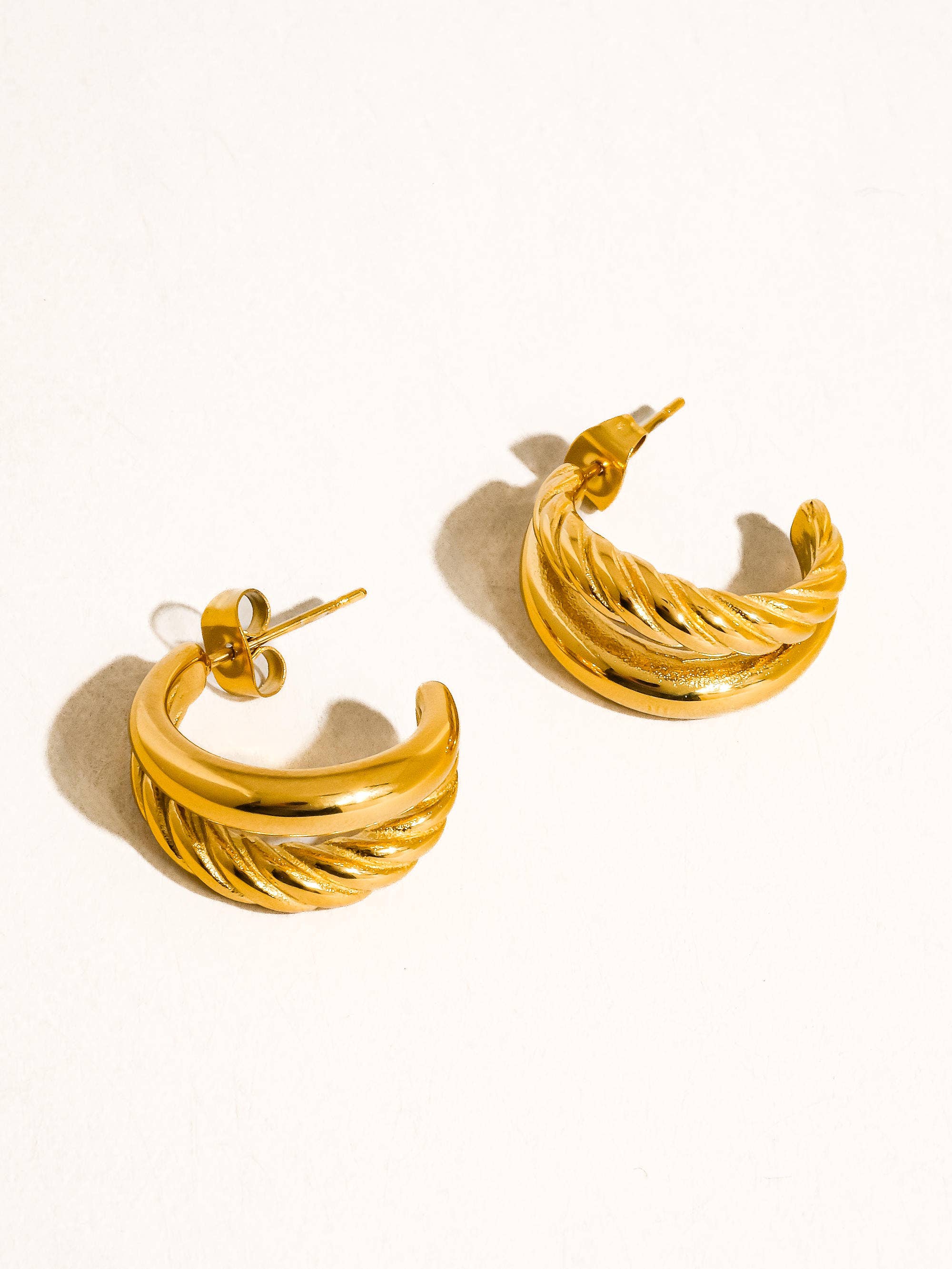 Braided Double Hoop Earring Non-Tarnish