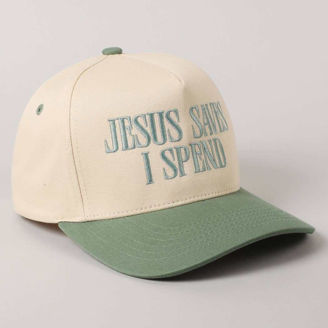 Sage JESUS SAVES I SPEND Hat